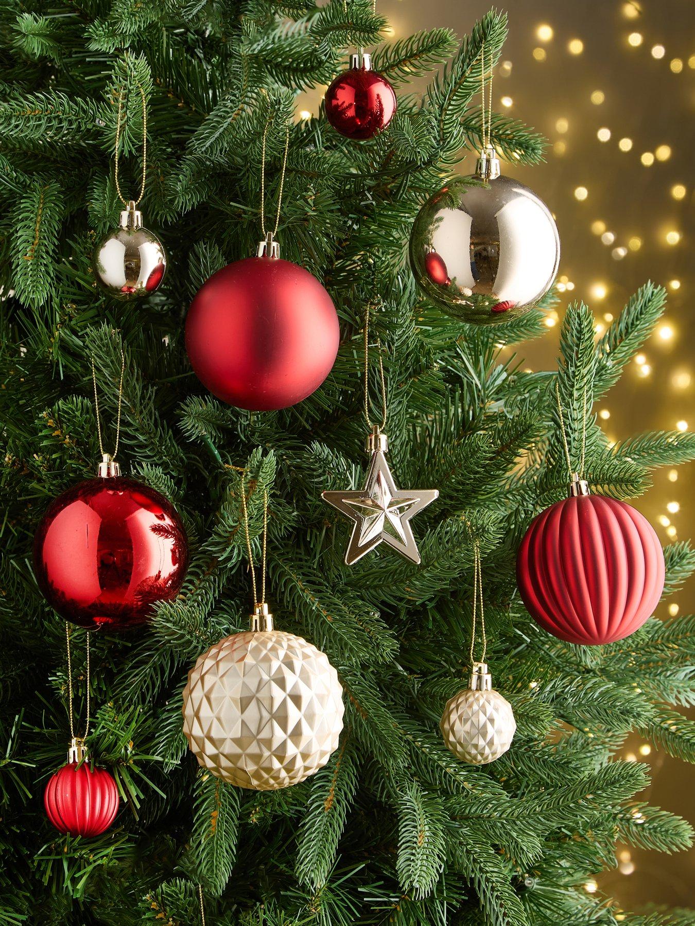 Very Home Pack of 50 Red and Gold Christmas Baubles