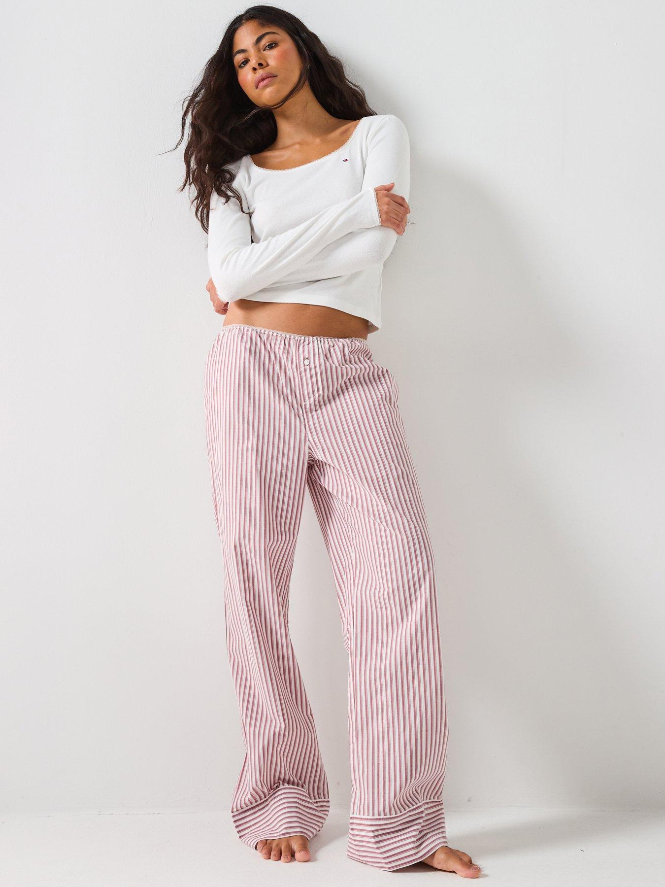 Tommy Hilfiger Long Sleeve T-Shirt Pointelle Poplin Pyjama Set - Multi