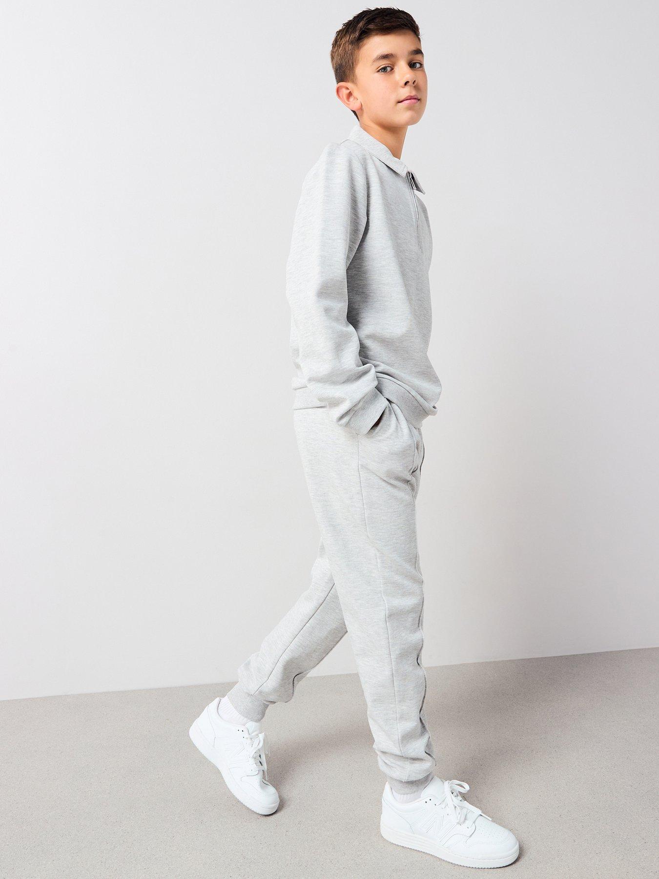 Image 5 of 5 of V by Very Boys Heavy Weight Half A Zip Sweatshirt - Grey