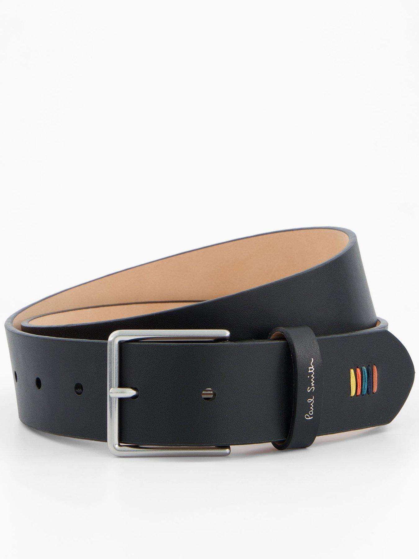 PS PAUL SMITH Stitch Leather Belt - Black