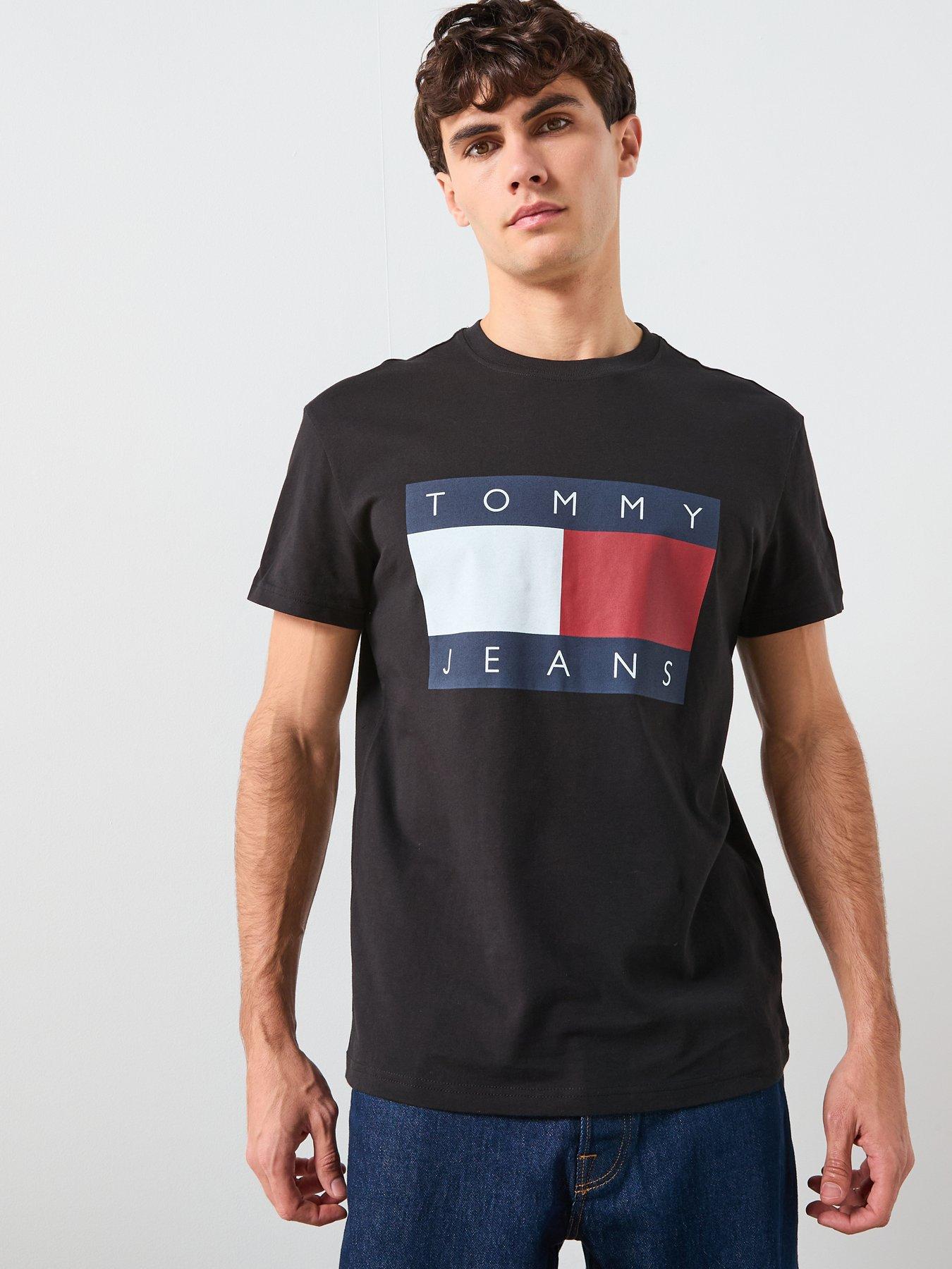 Tommy Jeans Large Flag T-Shirt - Black