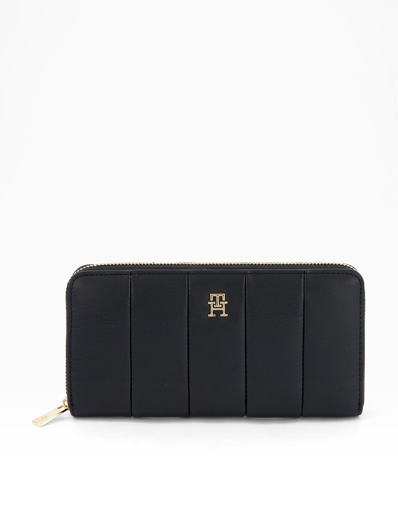 Tommy Hilfiger Icon Large Quilted Zip Purse - Black