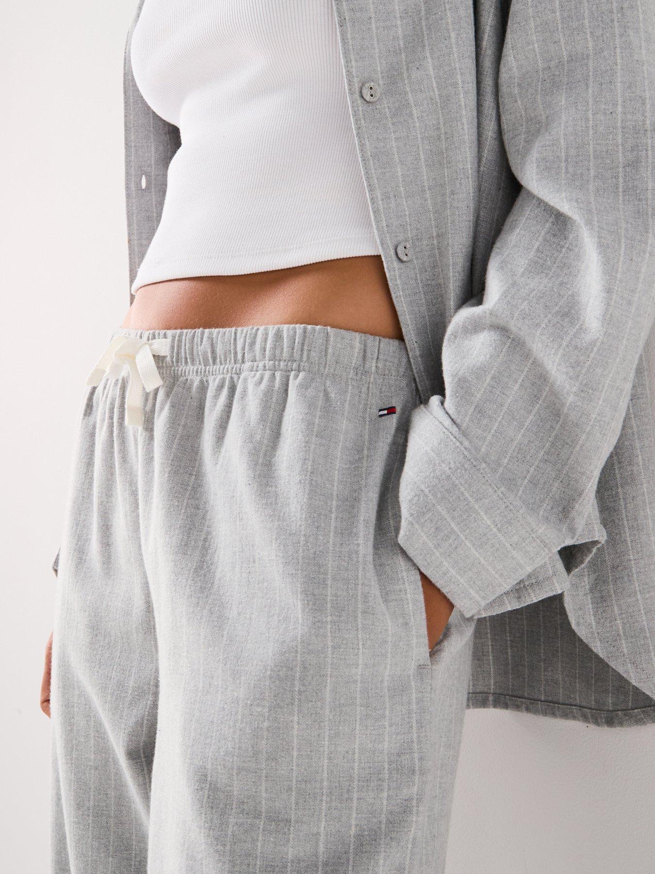 Image 4 of 5 of Tommy Hilfiger Flannel Shirt Pyjama Set - Grey