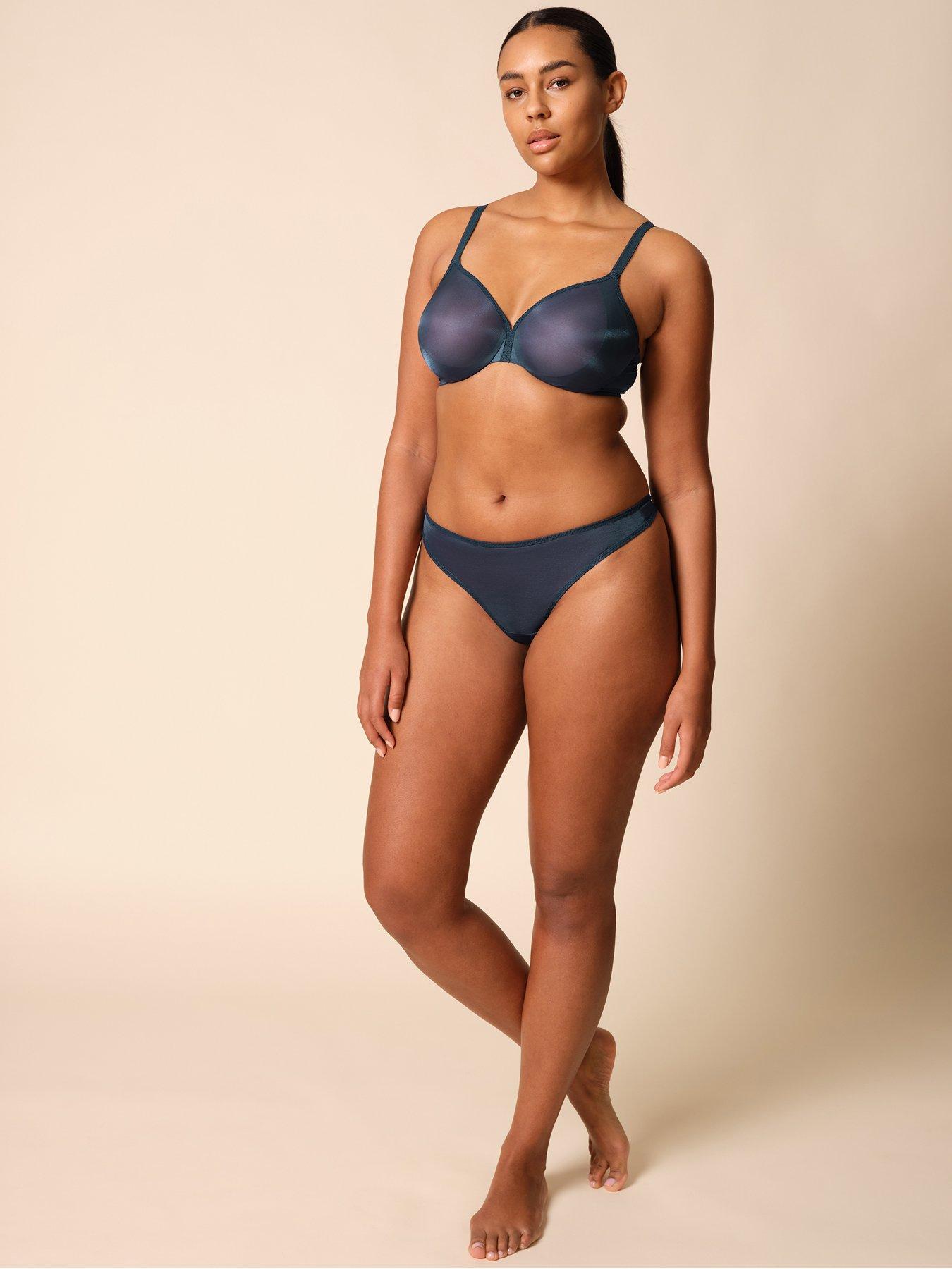 Image 3 of 5 of Gossard Gossard Glossies Thong - Shadow Blue