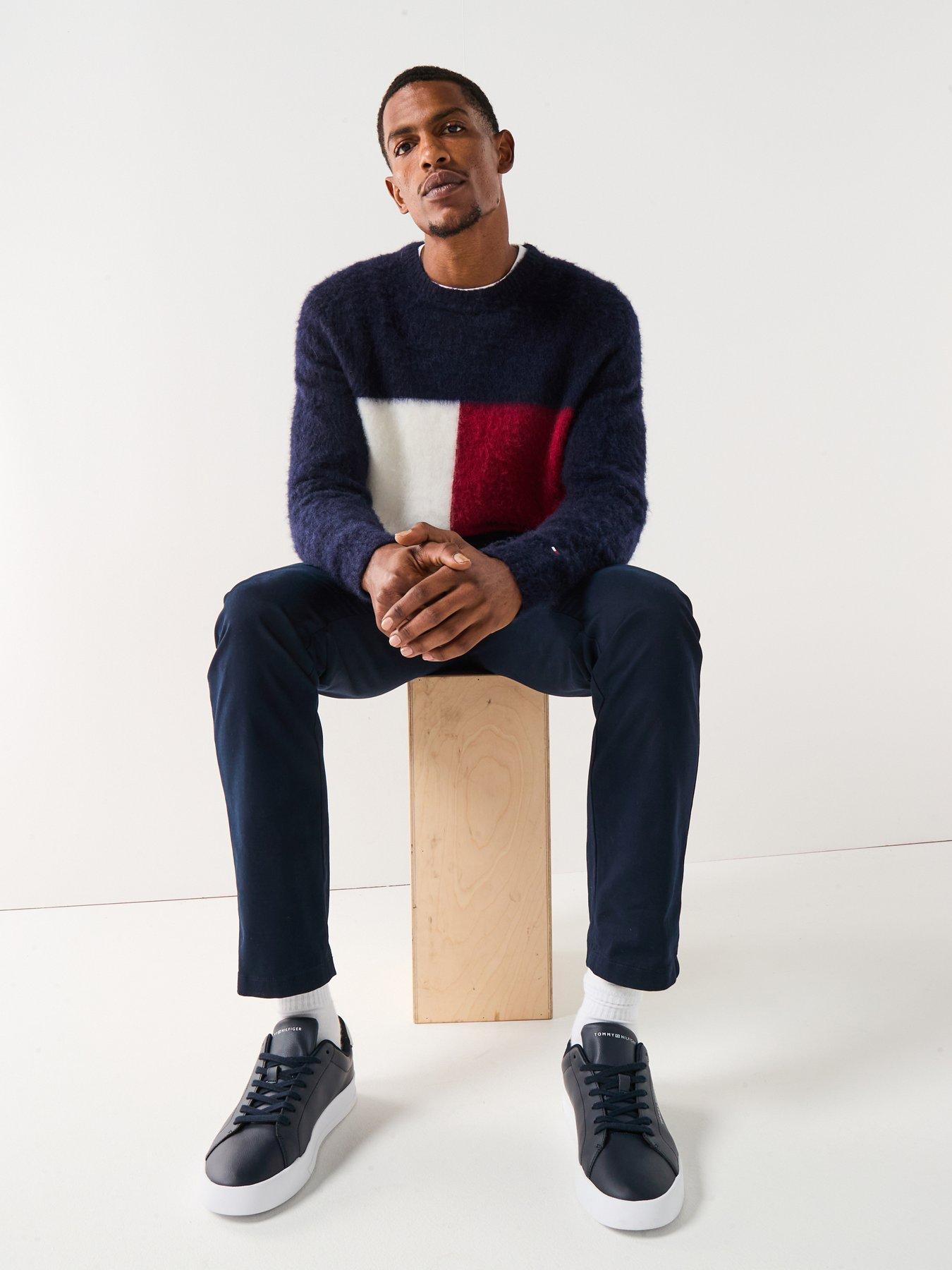 Image 1 of 6 of Tommy Hilfiger Flag Alpaca Knitted Jumper - Navy