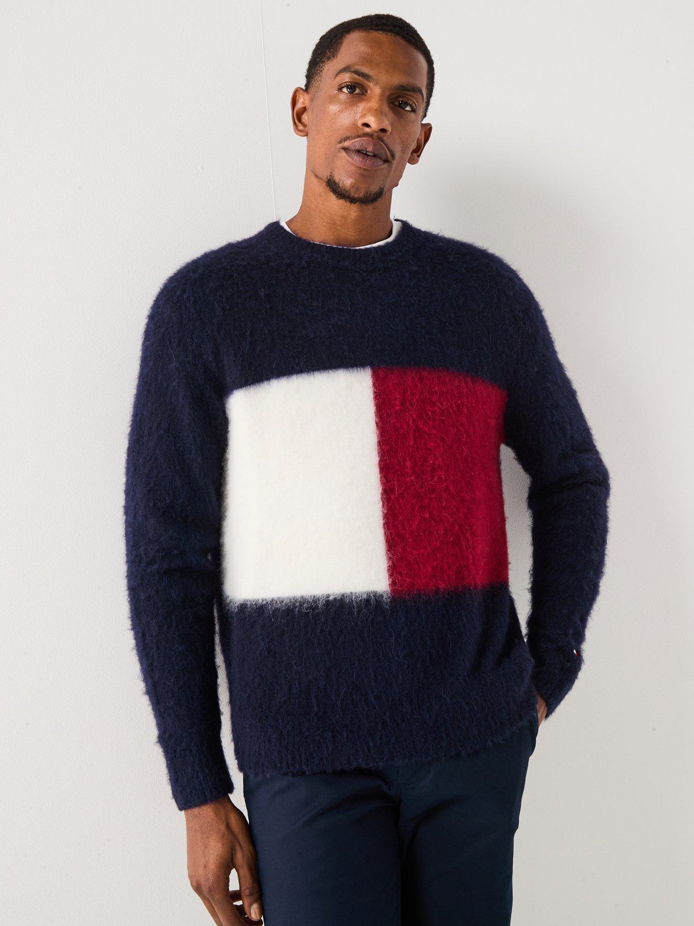 Image 6 of 6 of Tommy Hilfiger Flag Alpaca Knitted Jumper - Navy