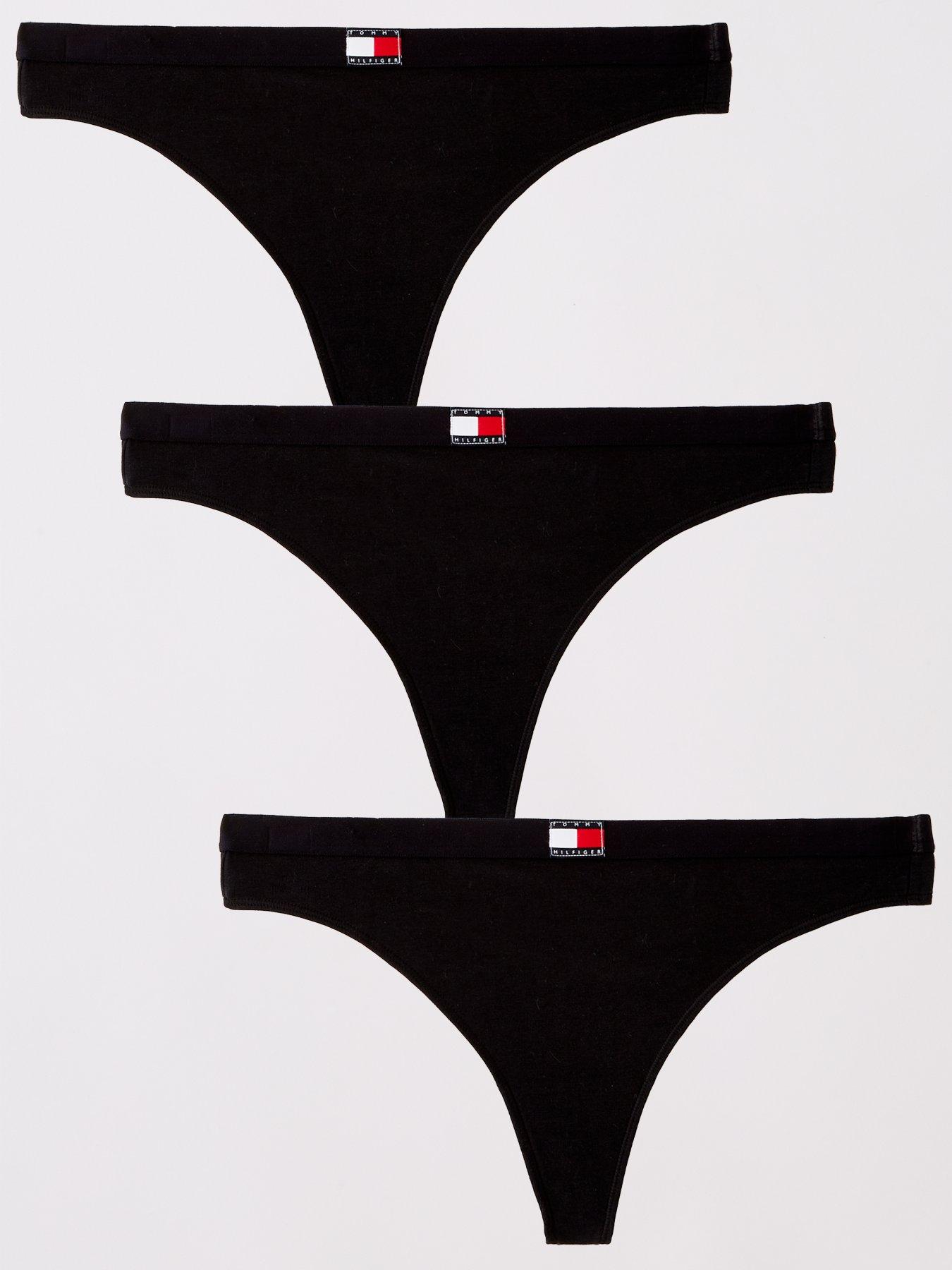 Image 1 of 6 of Tommy Hilfiger 3 Pack Thongs - Black