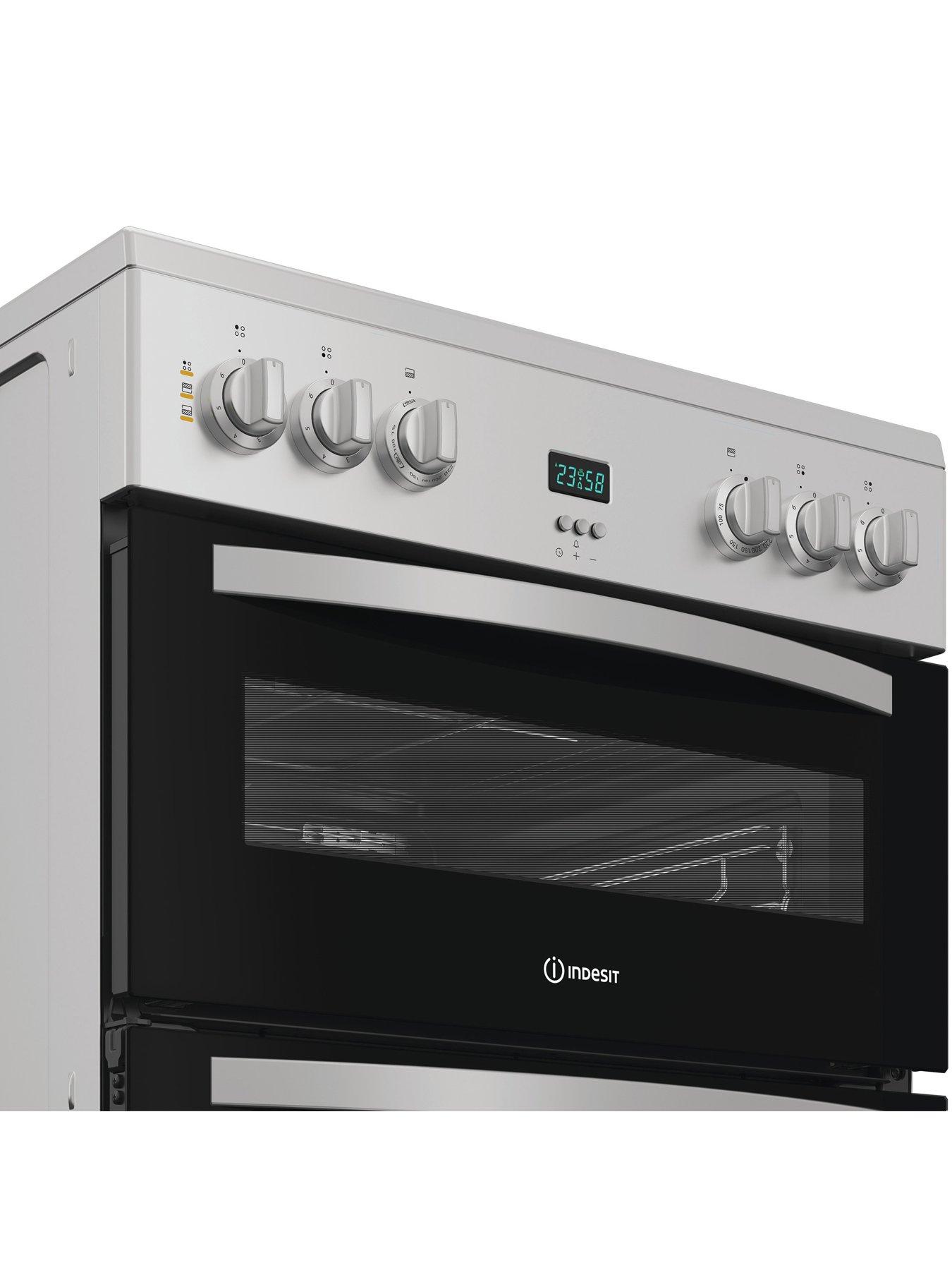 Image 3 of 6 of Indesit IDE6VDCS1 - Electric Double Cooker - Silver
