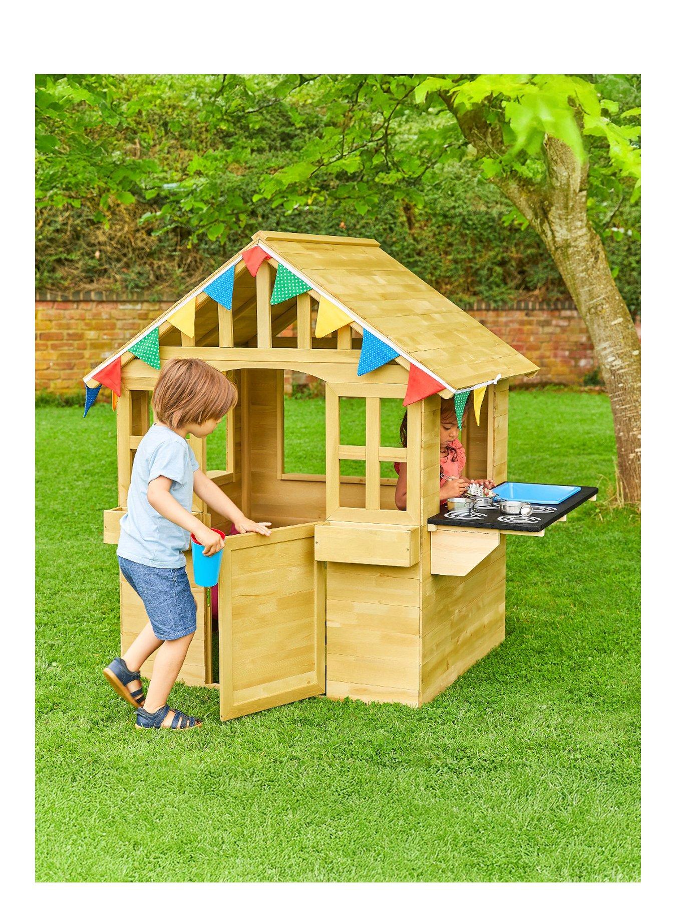 TP Cubby Wooden Playhouse W/Mud Kitchen Very