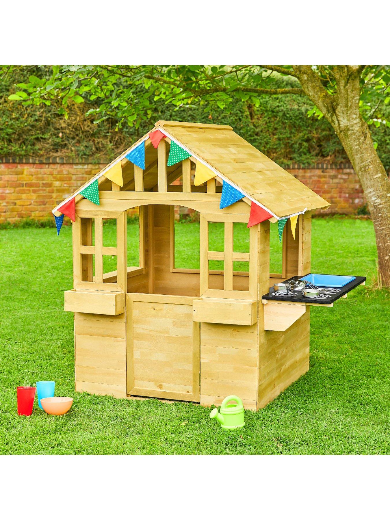 TP Cubby Wooden Playhouse W/Mud Kitchen Very