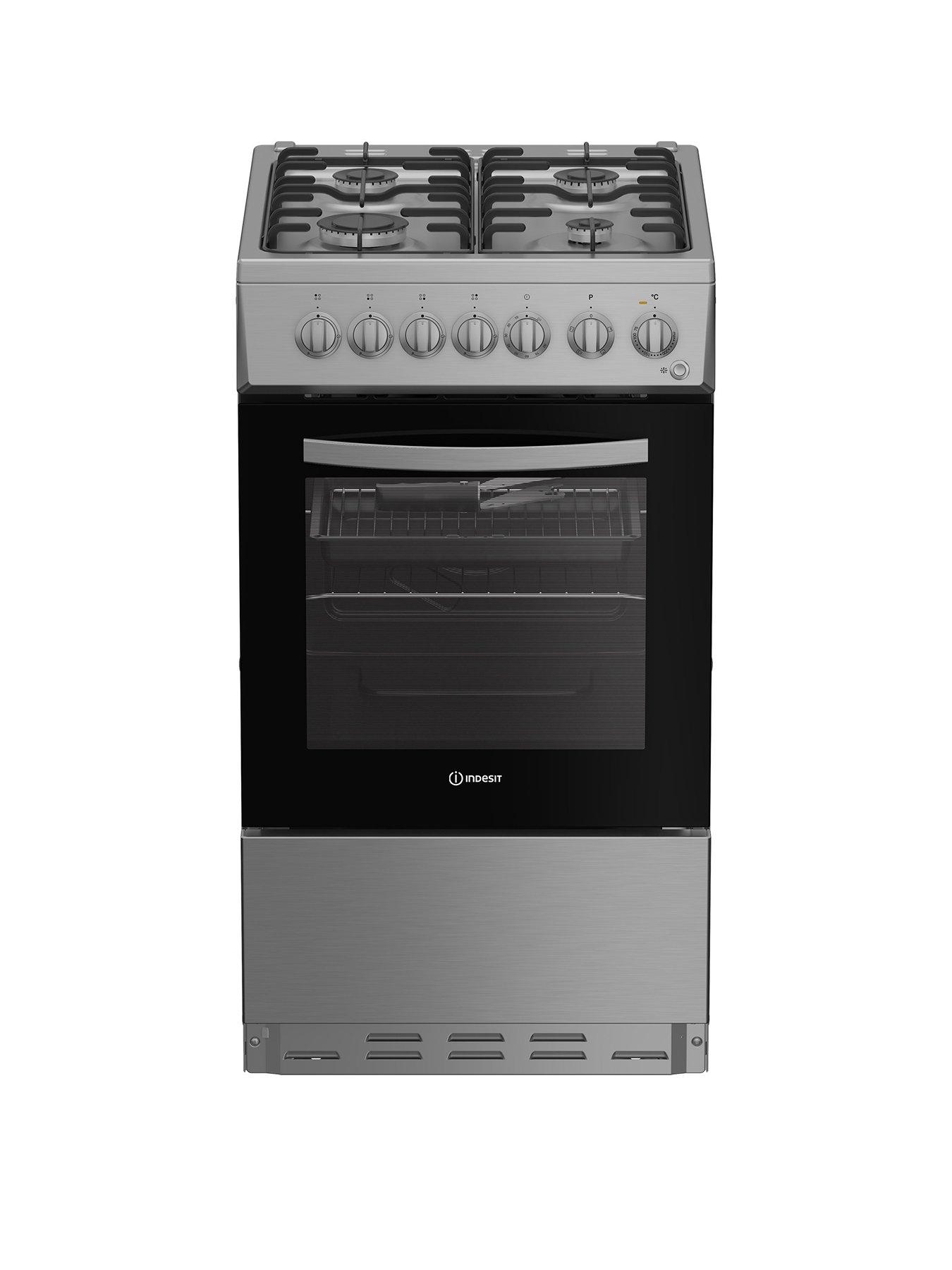 Indesit I5G3PMX - Dual Fuel Single Cooker - Silver