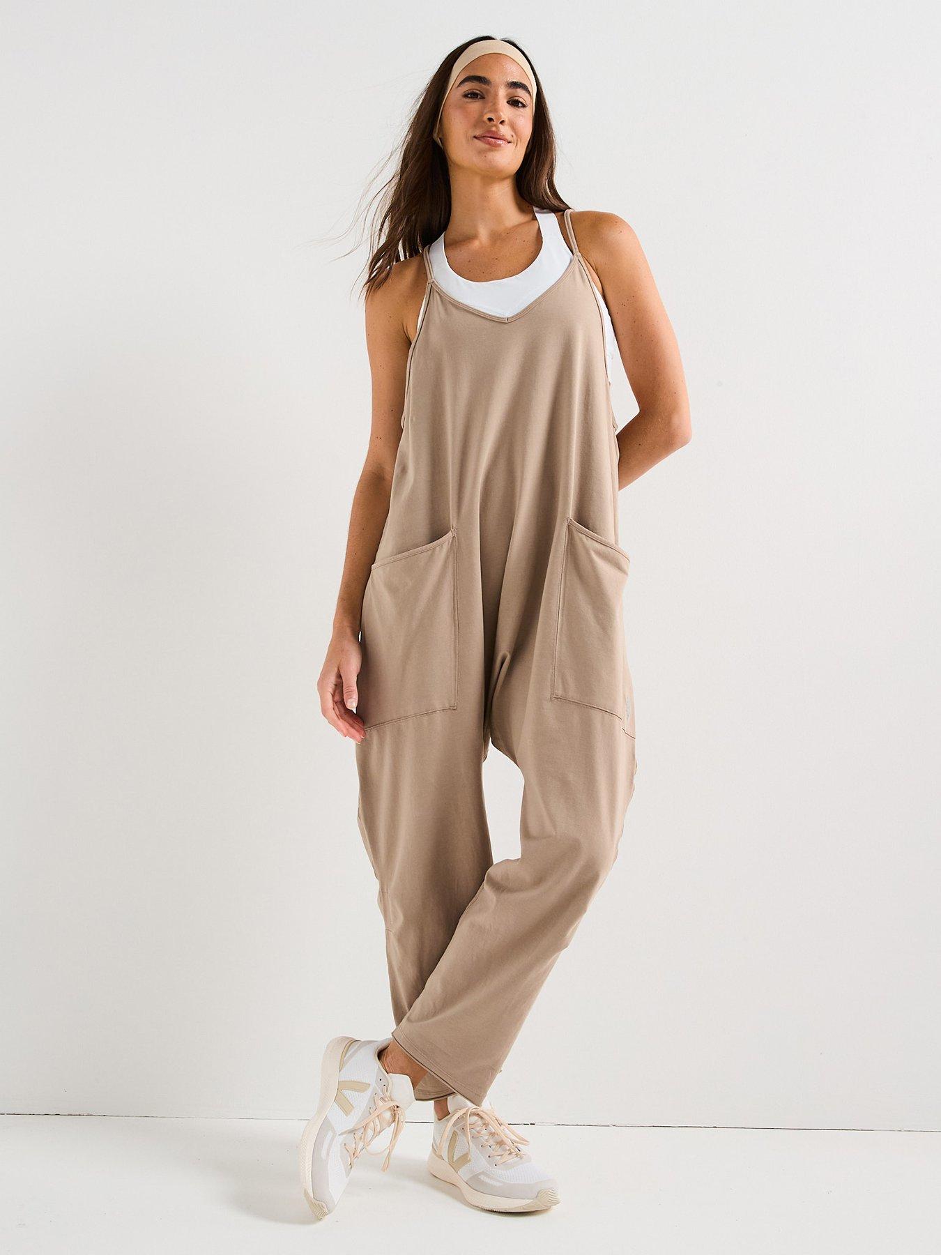 undefined Womens Training Hot Shot Relaxed Jumpsuit - Brown
