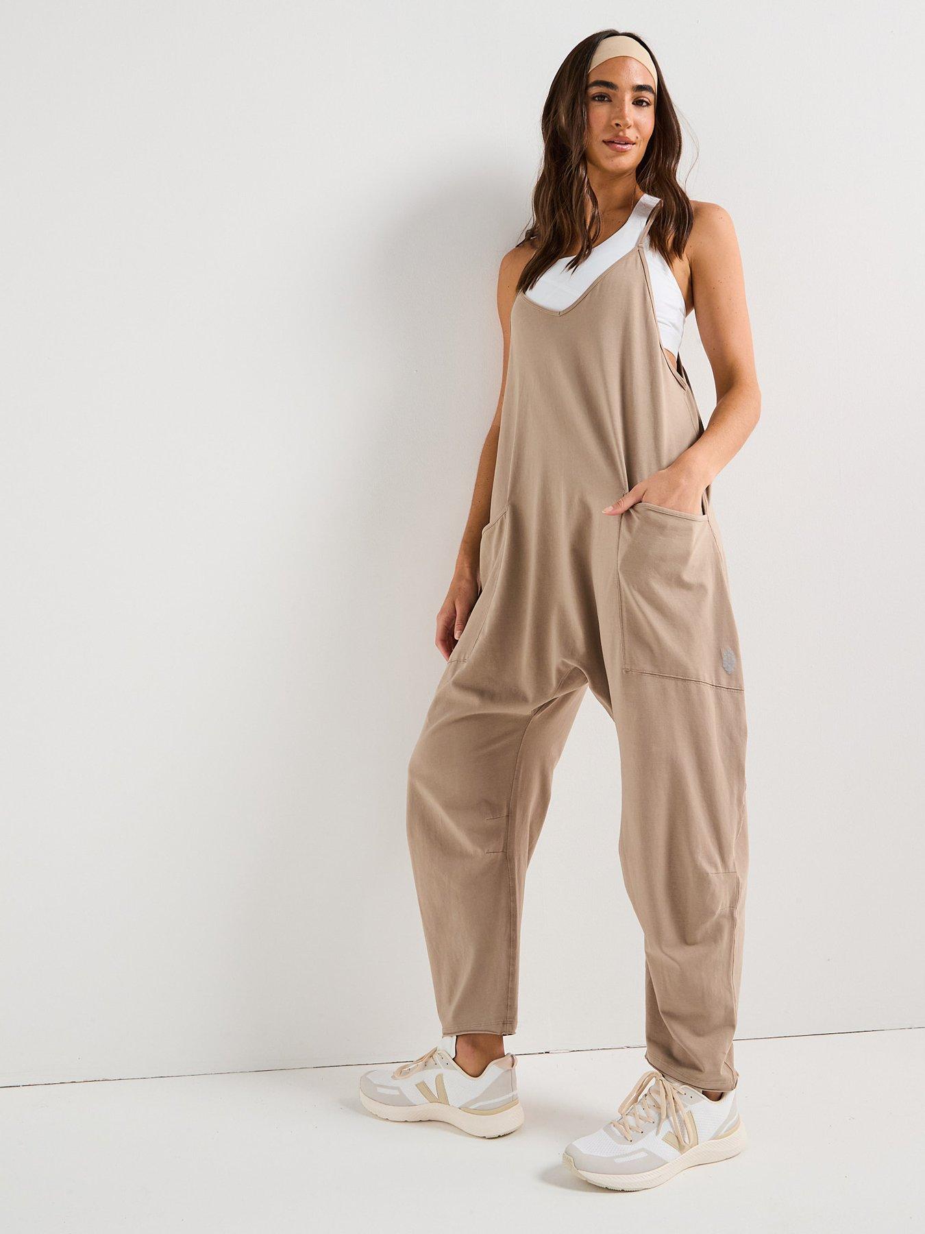 Image 3 of 6 of FP Movement Womens Training Hot Shot Relaxed Jumpsuit - Brown