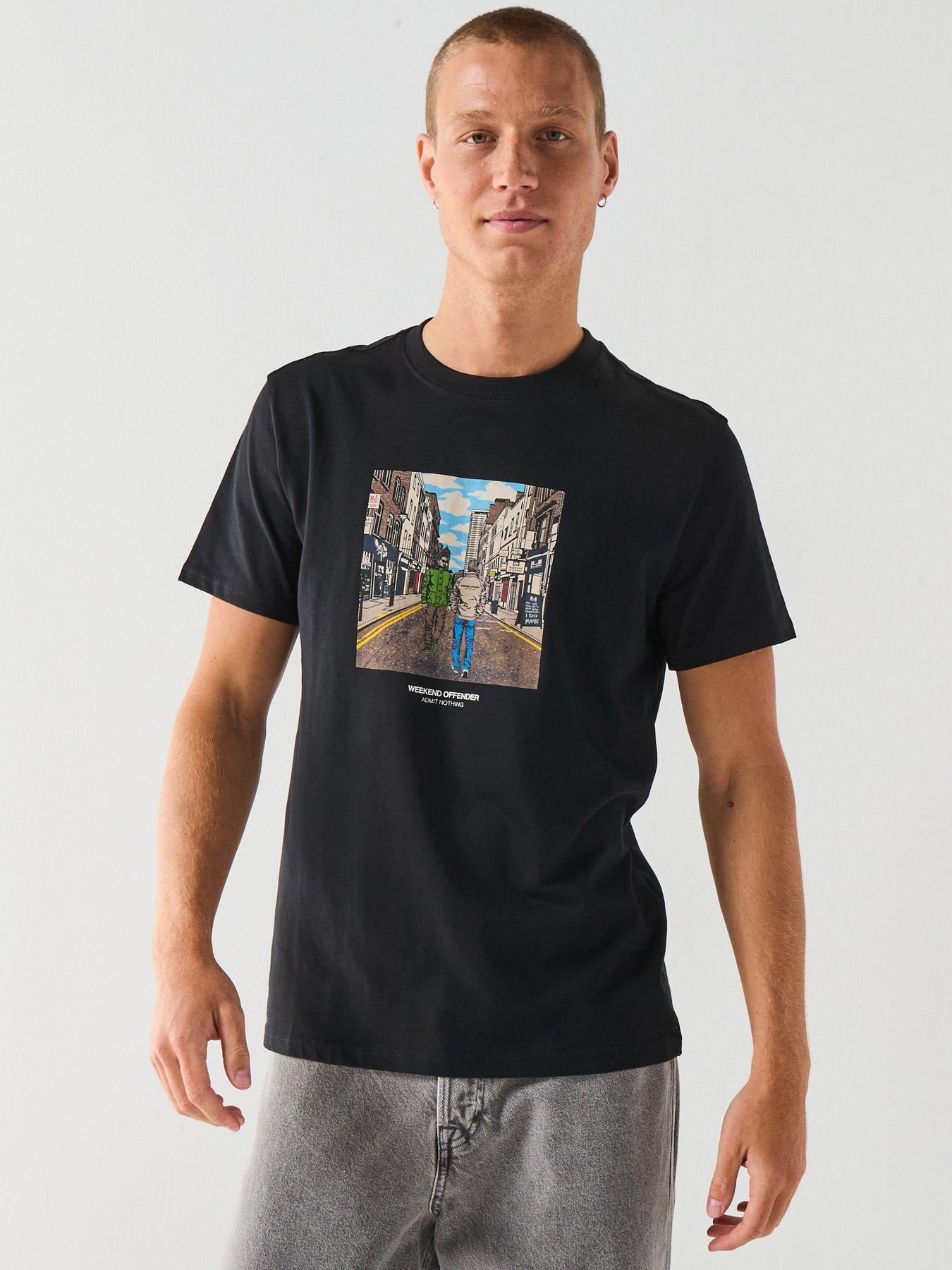 Weekend Offender Exclusive Oasis Berwich Print T-Shirt - Black