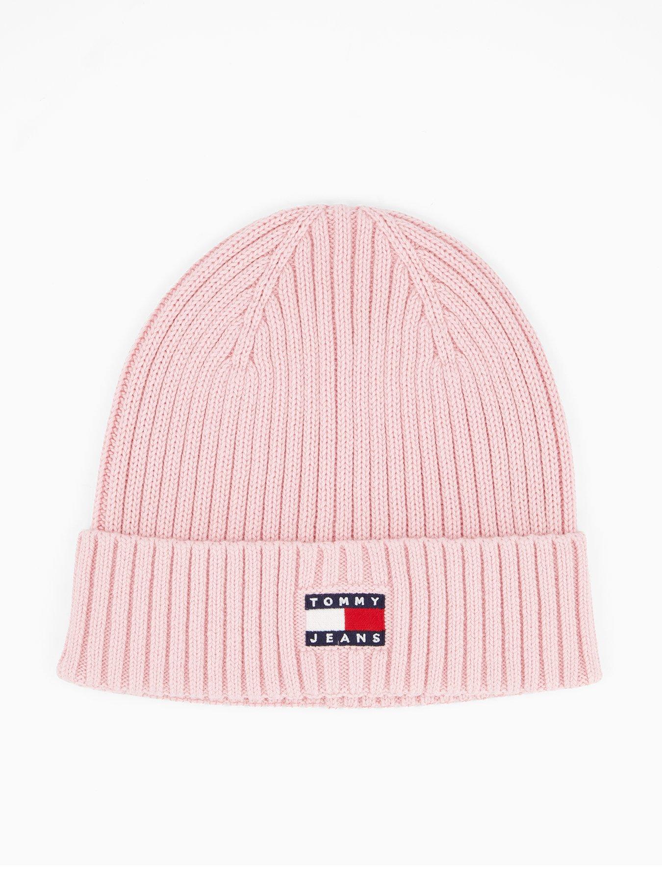 Tommy Jeans Heritage Beanie With Logo - Pink