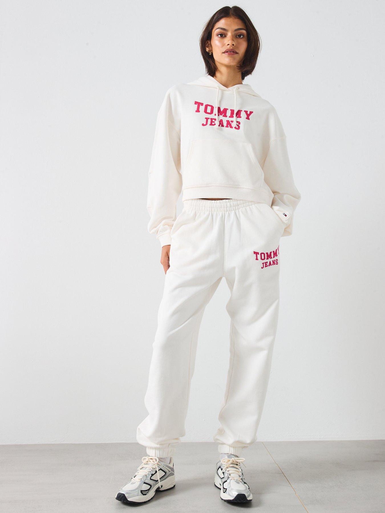 Image 3 of 5 of Tommy Jeans Varsity Joggers - White