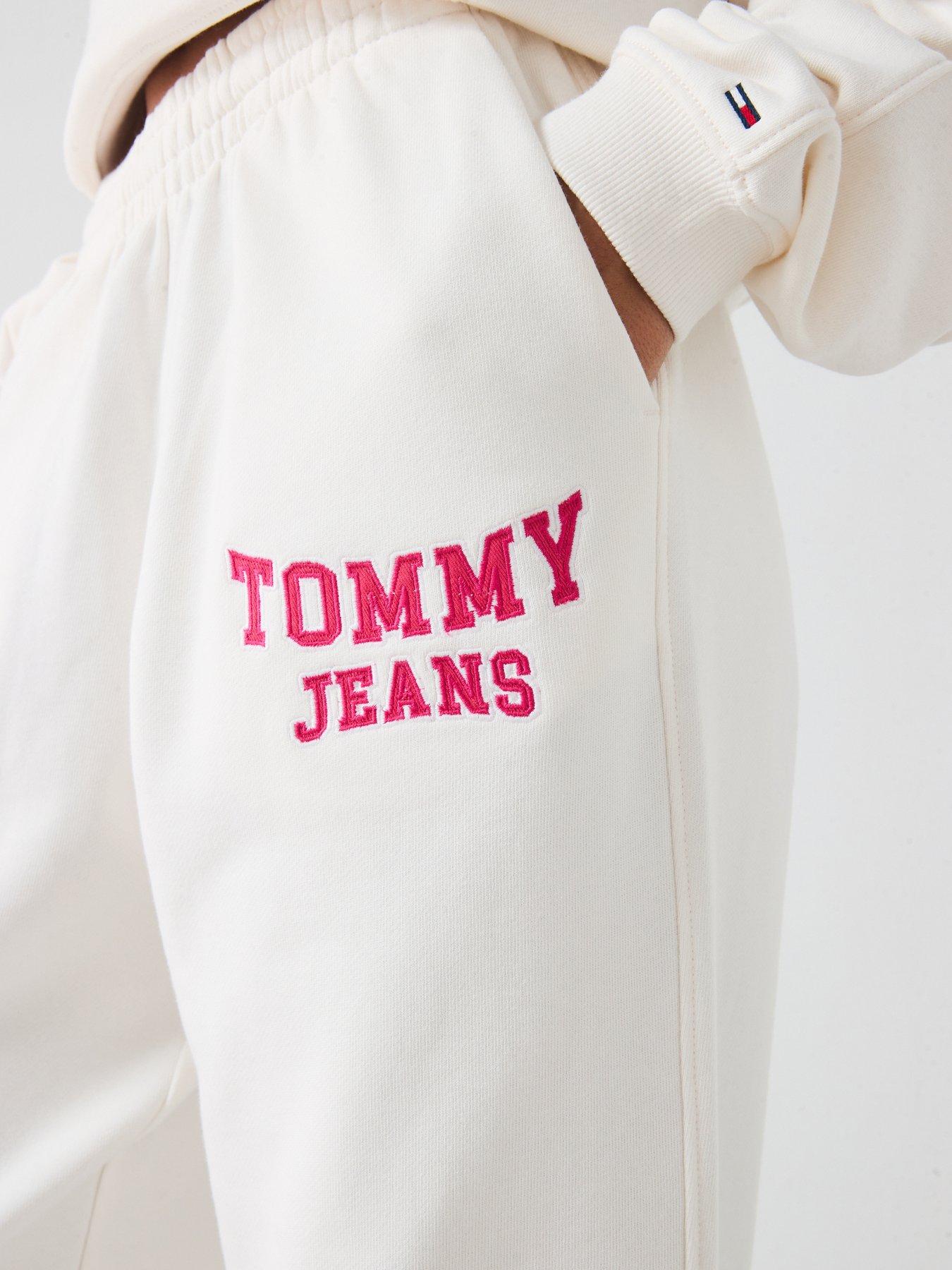 Image 4 of 5 of Tommy Jeans Varsity Joggers - White