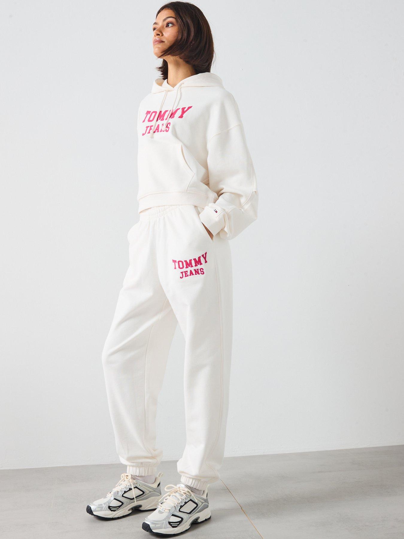 Image 5 of 5 of Tommy Jeans Varsity Joggers - White