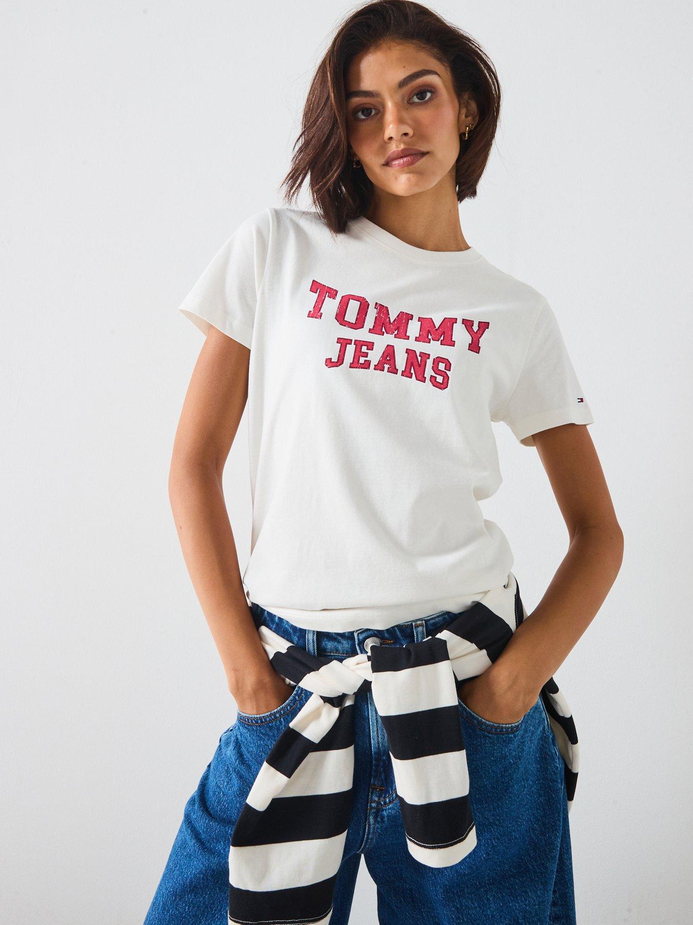 Tommy Jeans Varsity Logo T-Shirt - Beige