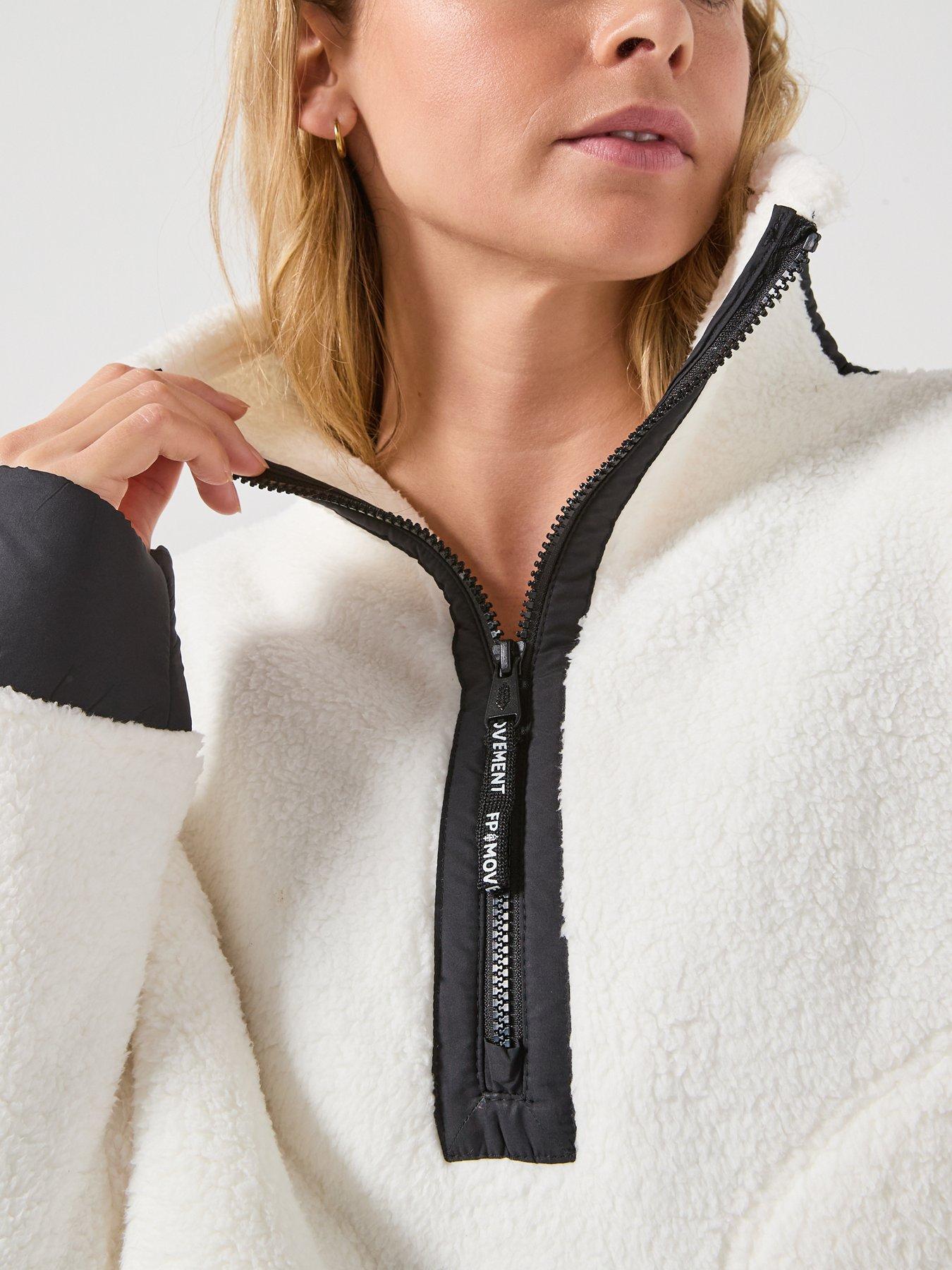Image 6 of 6 of FP Movement Womens Training Mountain High 1/2 Zip Fleece - White