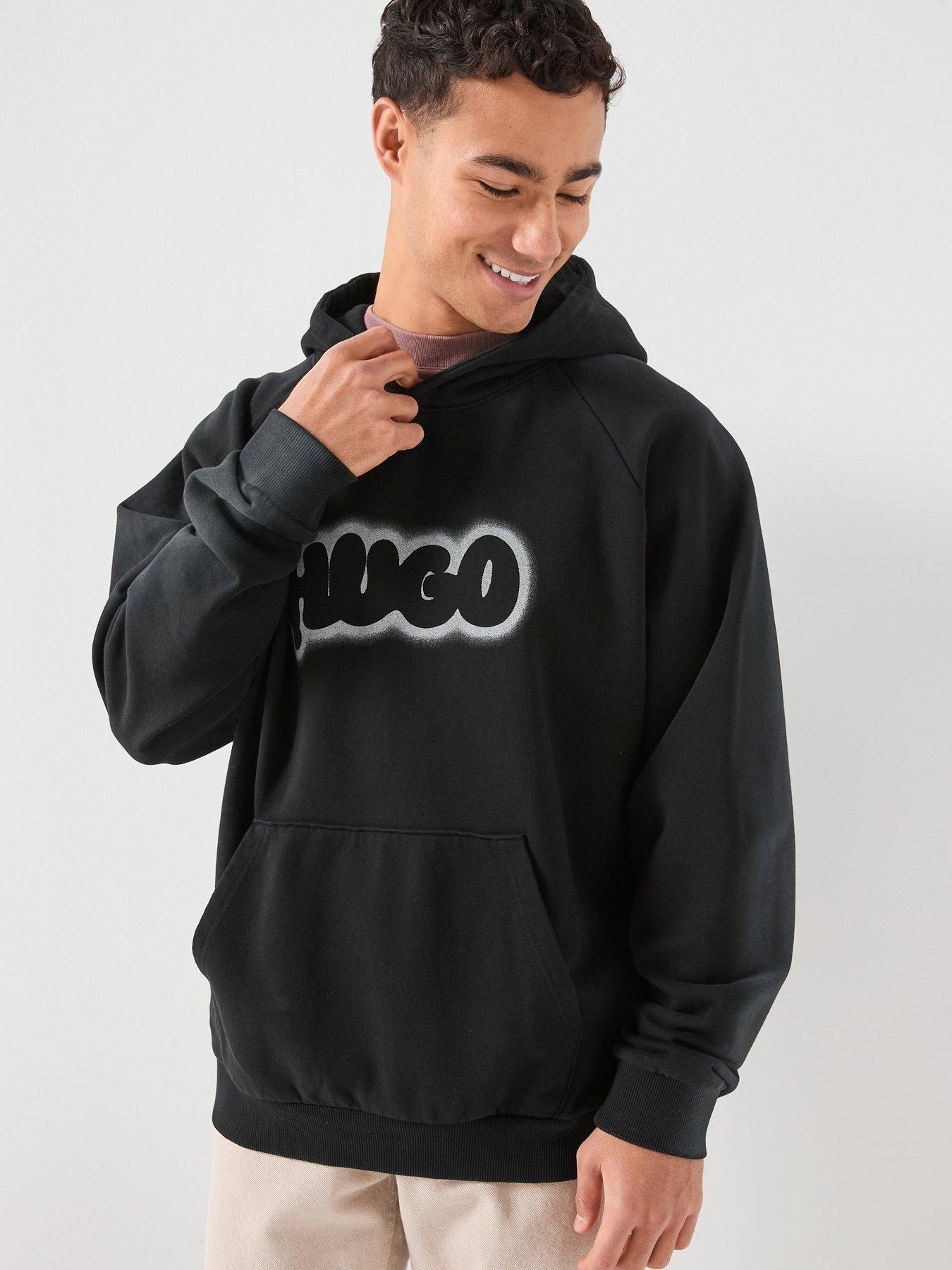 HUGO Hugo Nuneony Loose Fit Overhead Hoodie - Black