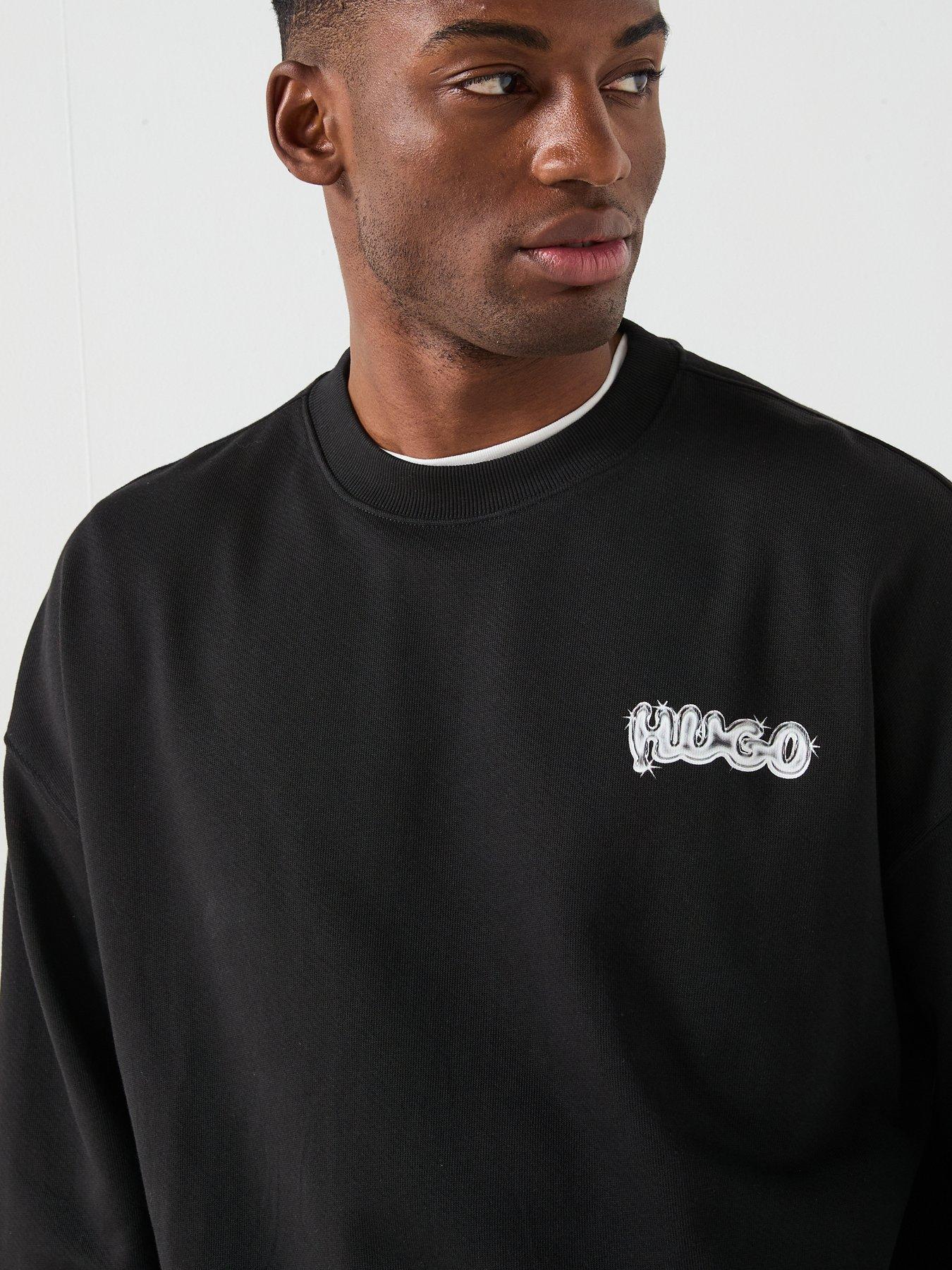 Image 5 of 6 of HUGO Nyrocrew Loose Fit Crew Sweat - Black