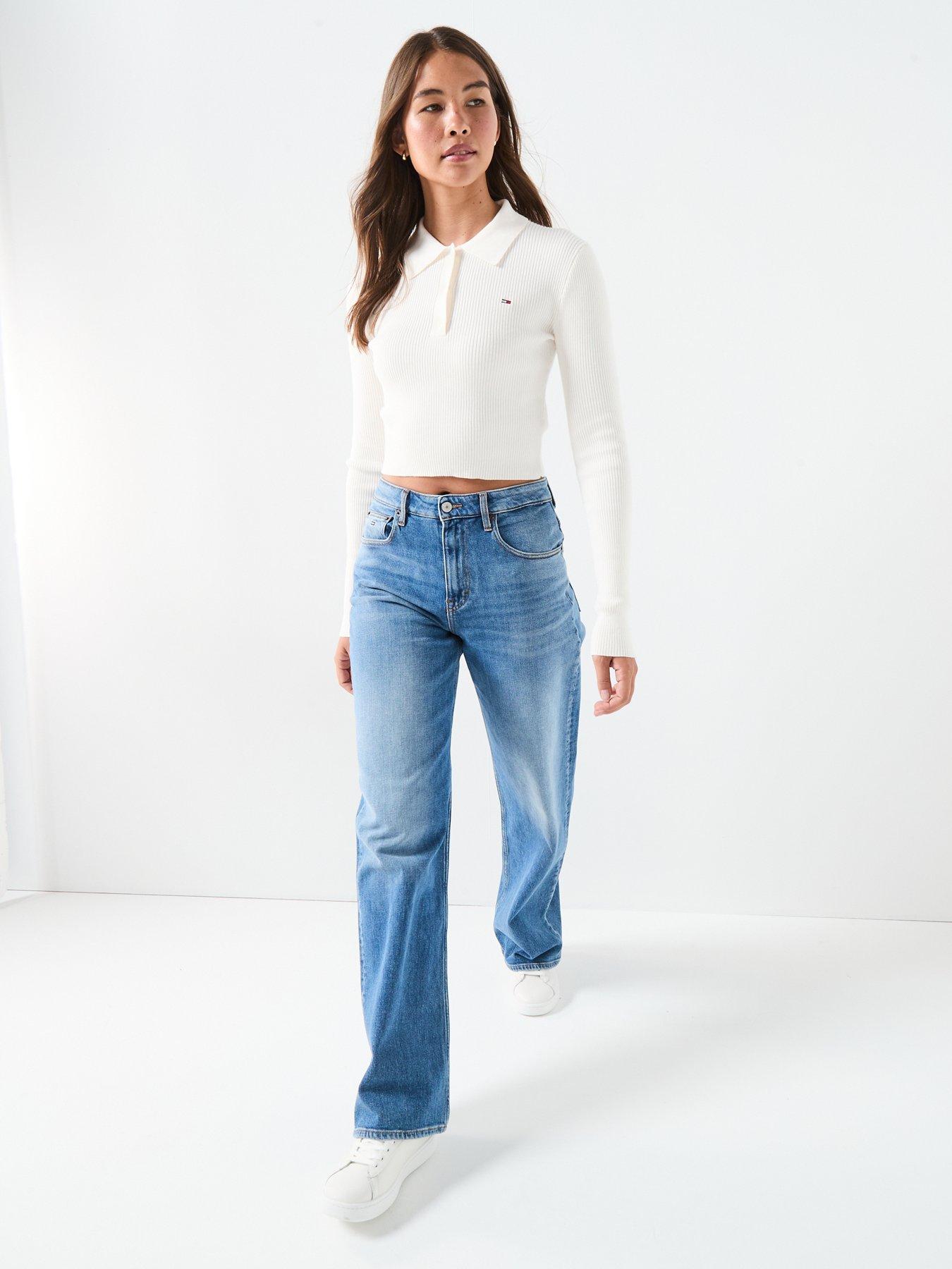 Image 3 of 5 of Tommy Jeans Essential Polo Sweater - White