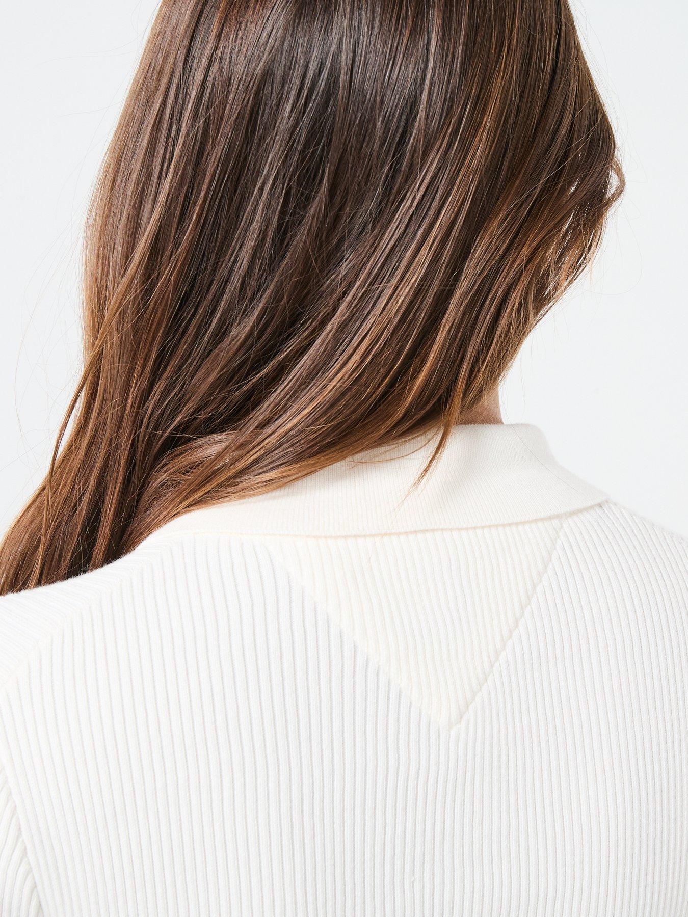 Image 5 of 5 of Tommy Jeans Essential Polo Sweater - White