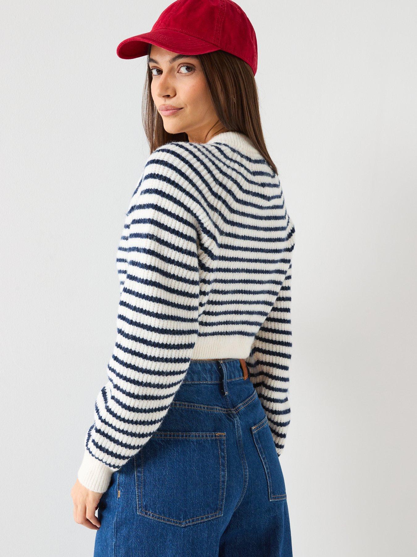 Image 2 of 5 of Tommy Jeans Crop Badge Detailed Sweater - White