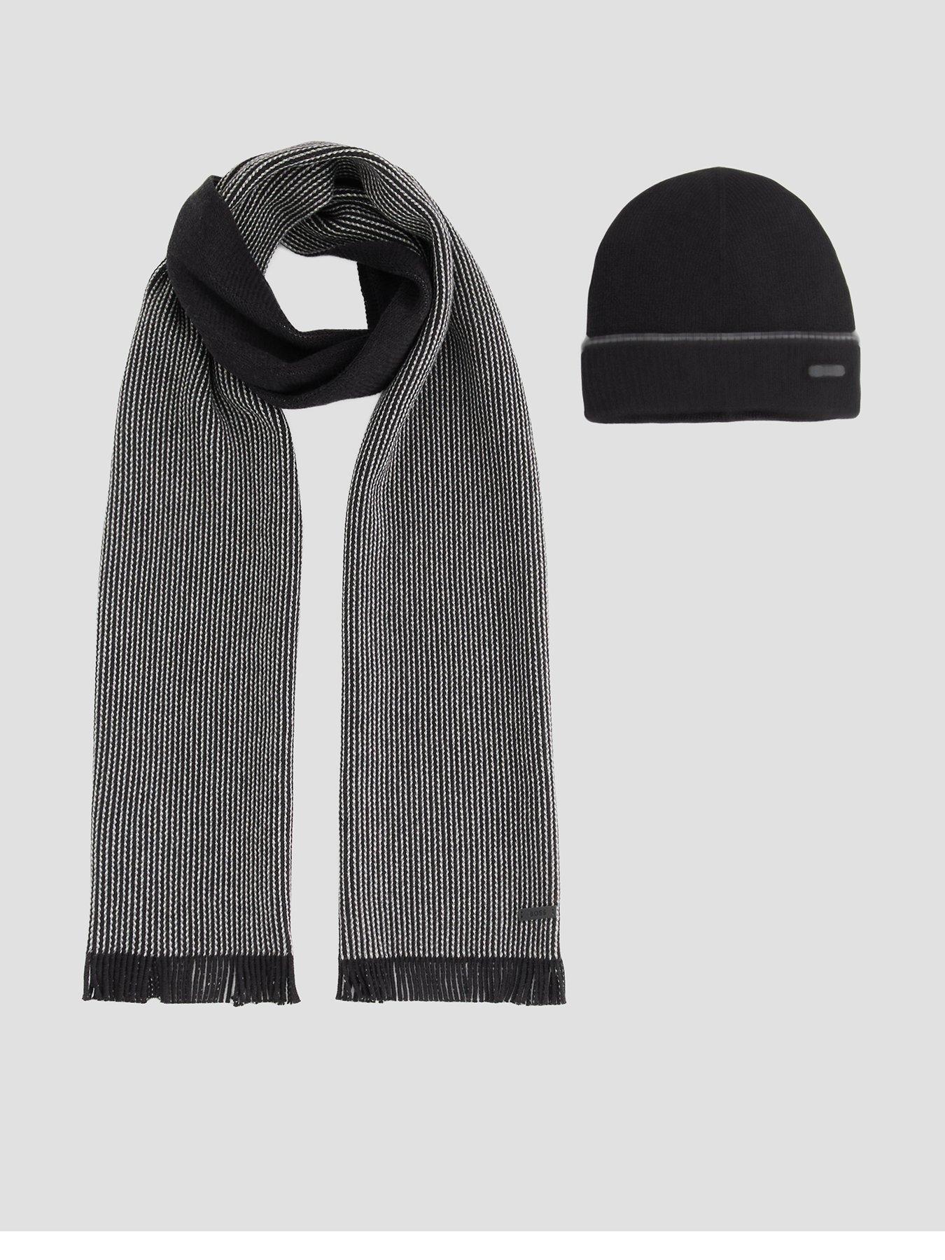 BOSS Hernesto Hat  &  Scarf Gift Set - Black