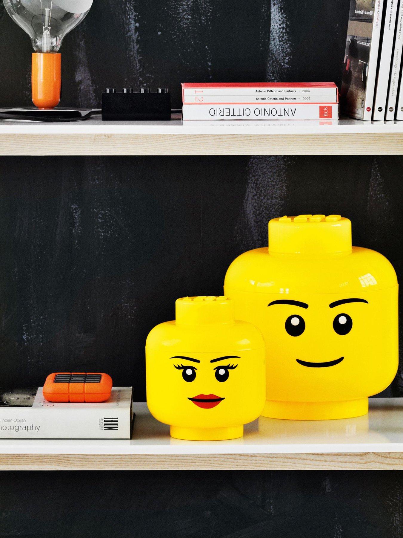 Image 4 of 6 of LEGO Set Of 2 Storage Heads Small And Large - Boy