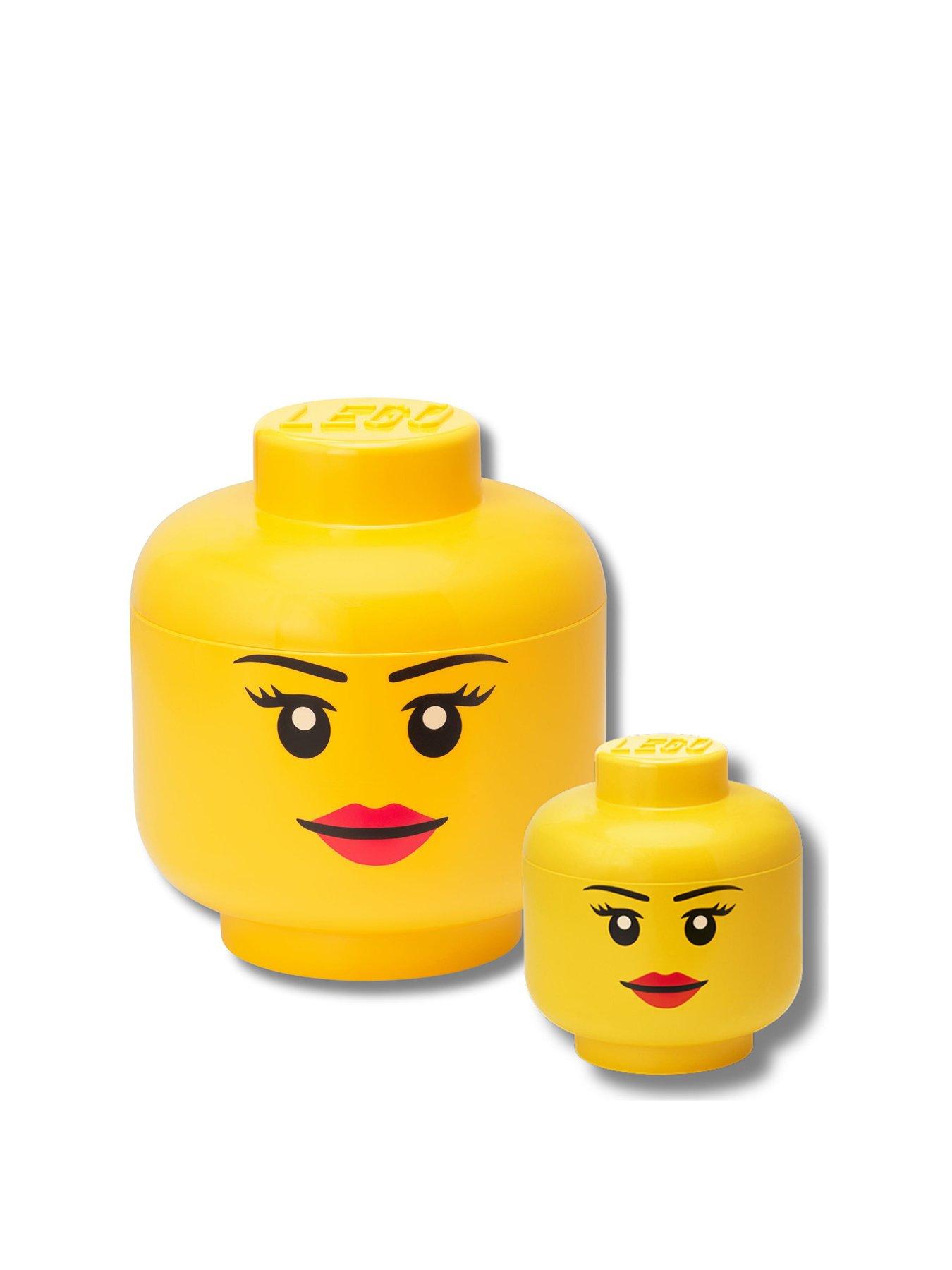 LEGO Set Of 2 Storage Heads Small And Large - Girl