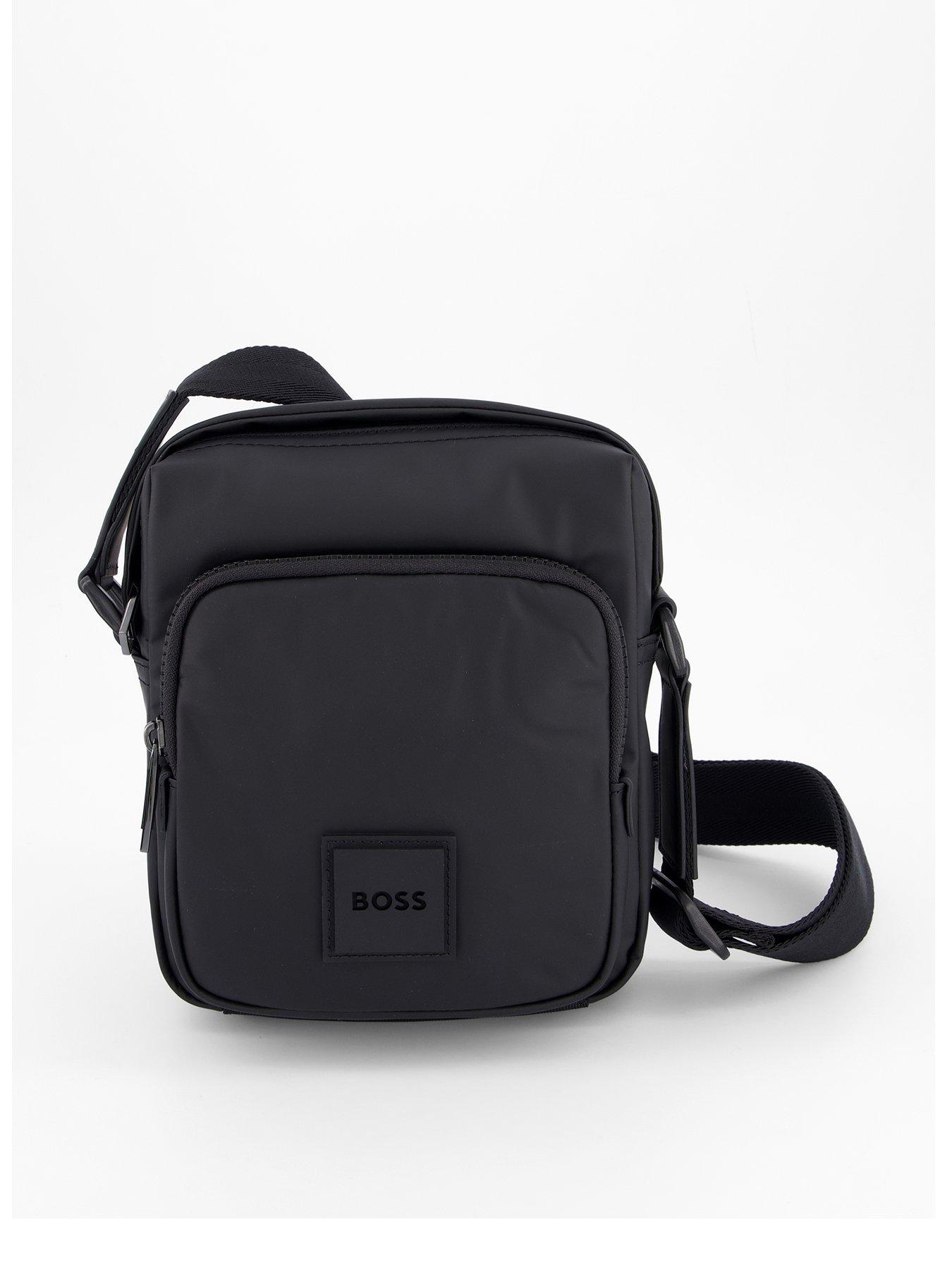 BOSS Oryo Rubberised Nylon Logo Crossbody - Black