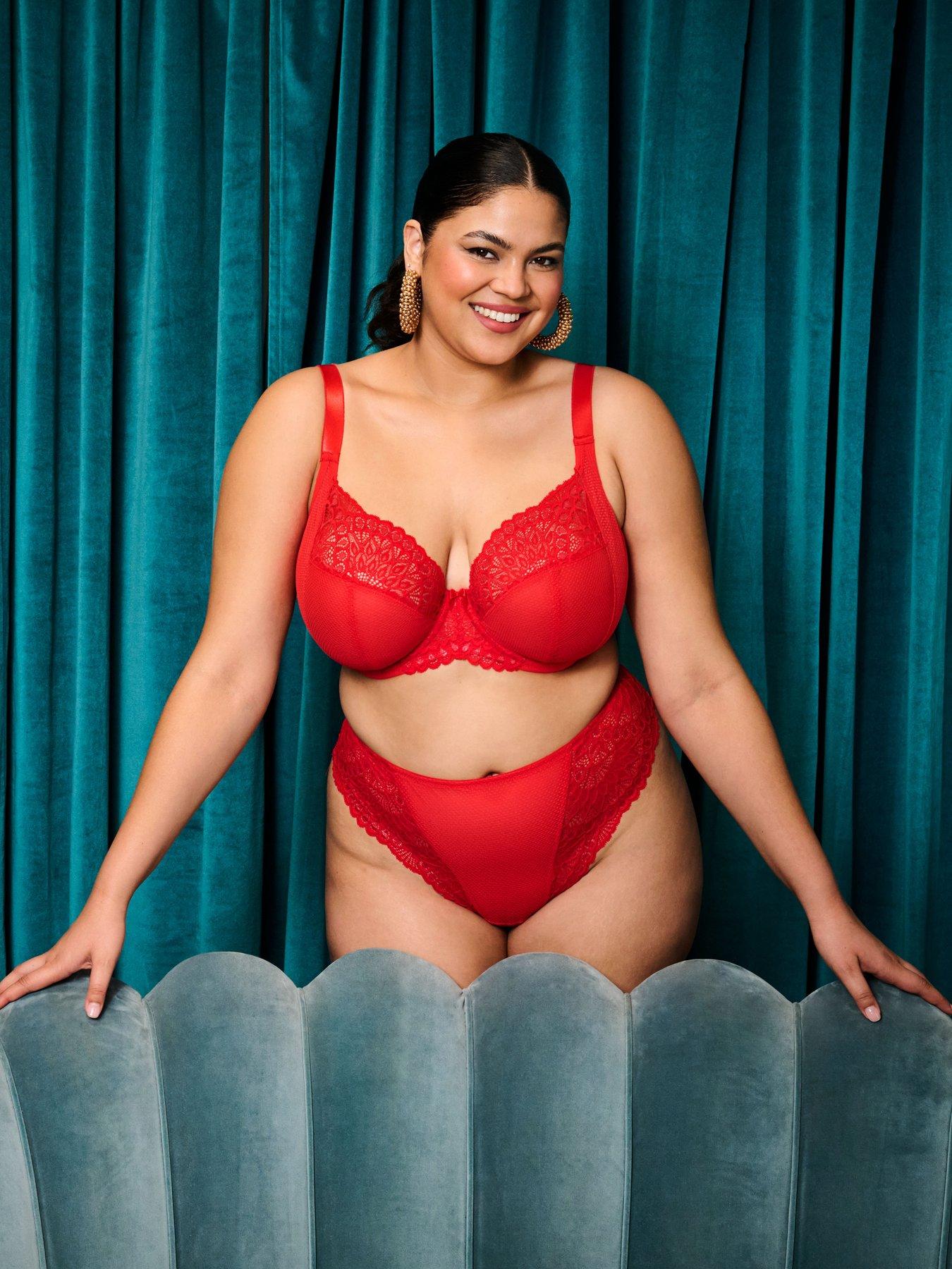 Elomi Tiernie Underwire Plunge Bra, Red, Size 36Ff, Women