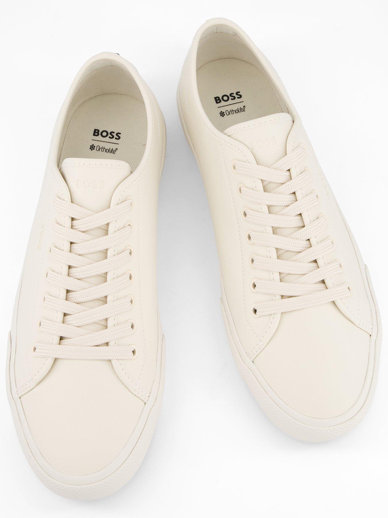 Image 3 of 7 of BOSS Aiden Pu Tennis Sneakers - Off White