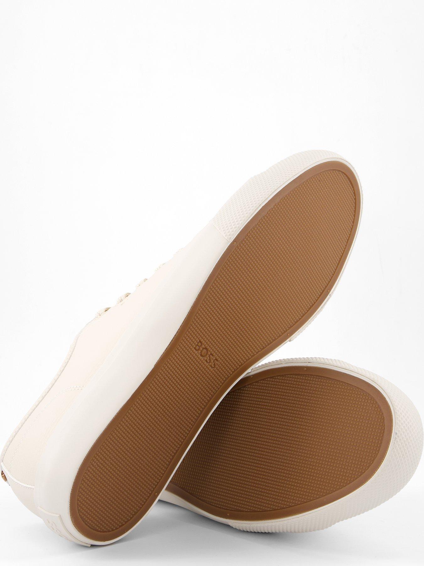 Image 4 of 7 of BOSS Aiden Pu Tennis Sneakers - Off White