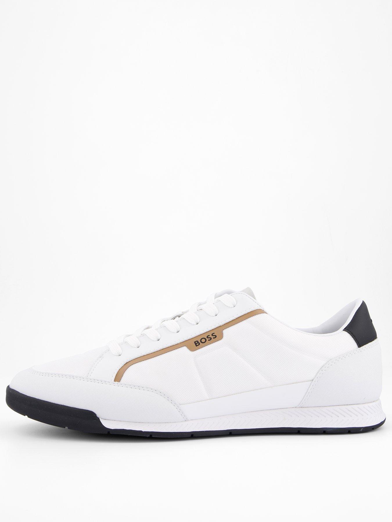 BOSS Nitan Low Profile Nylon/Leather Trainer - White