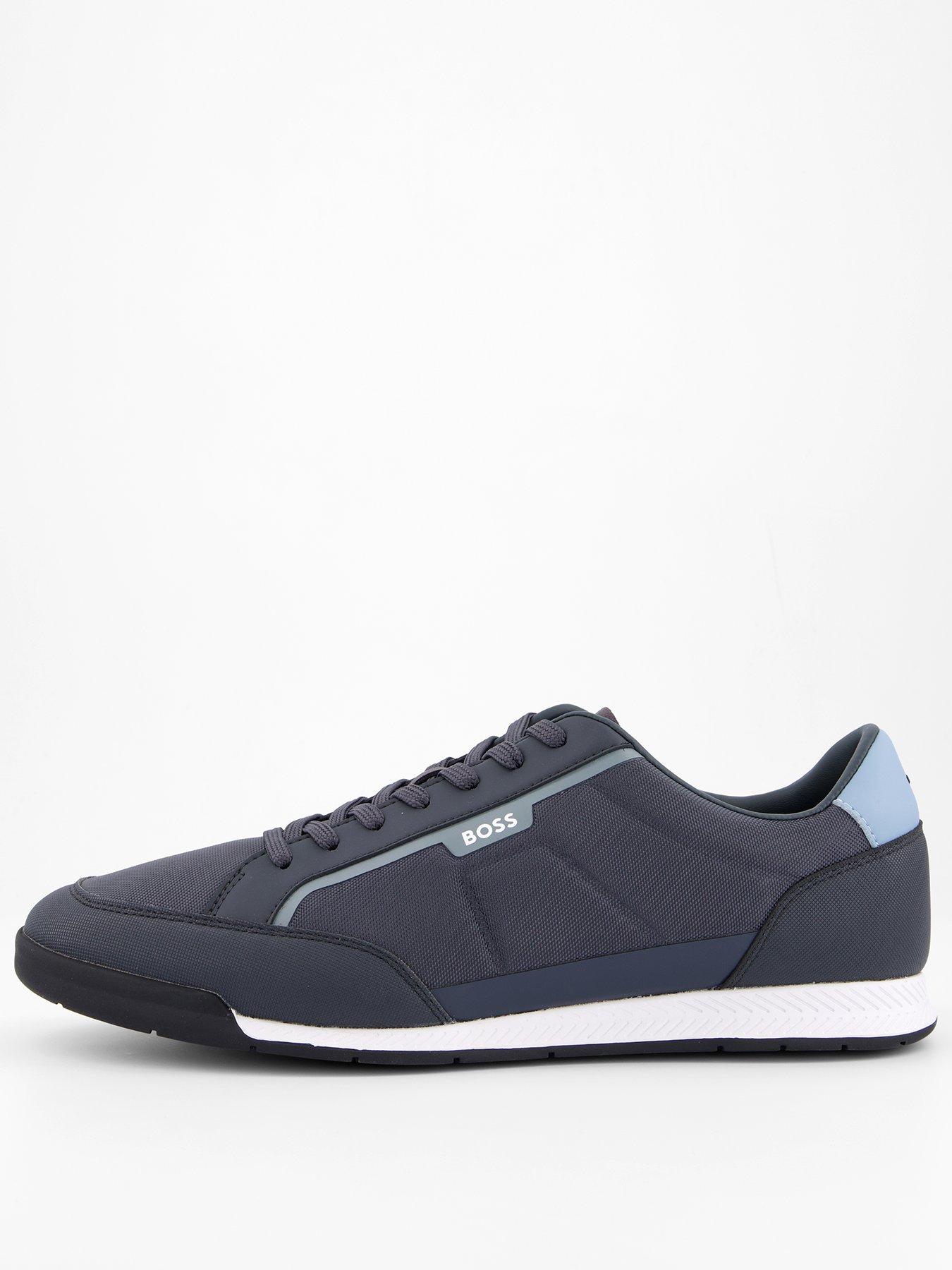 BOSS Nitan Low Profile Nylon/Leather Trainer - Navy