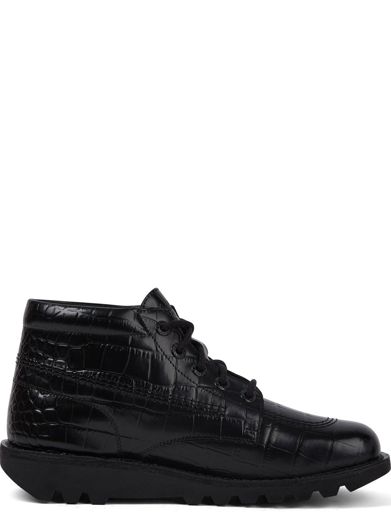 Image 5 of 7 of Kickers Kick Hi Croc Leather Ankle Boot - Black