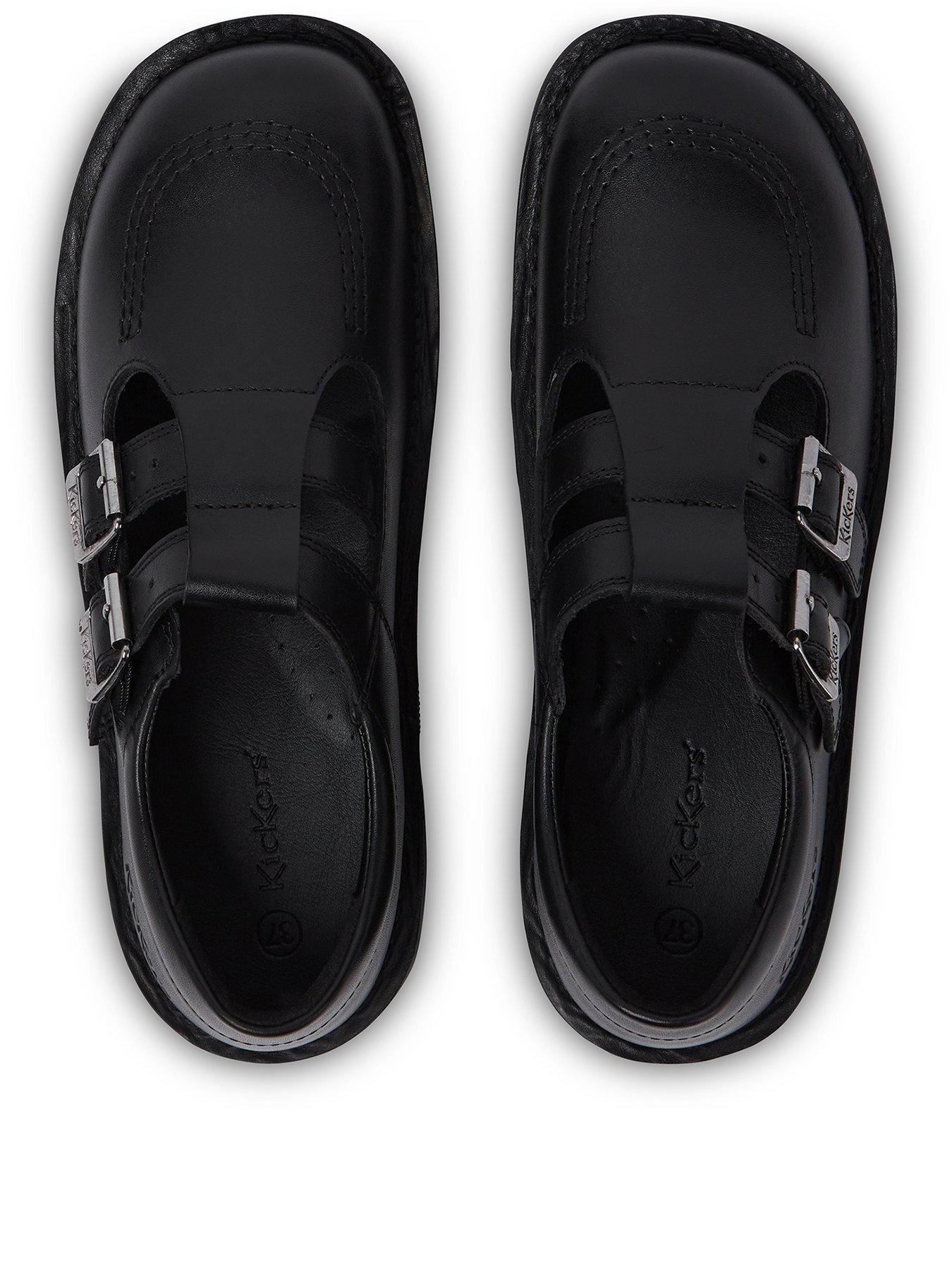 Kickers Kick T Double Leather Shoe - Black | Very