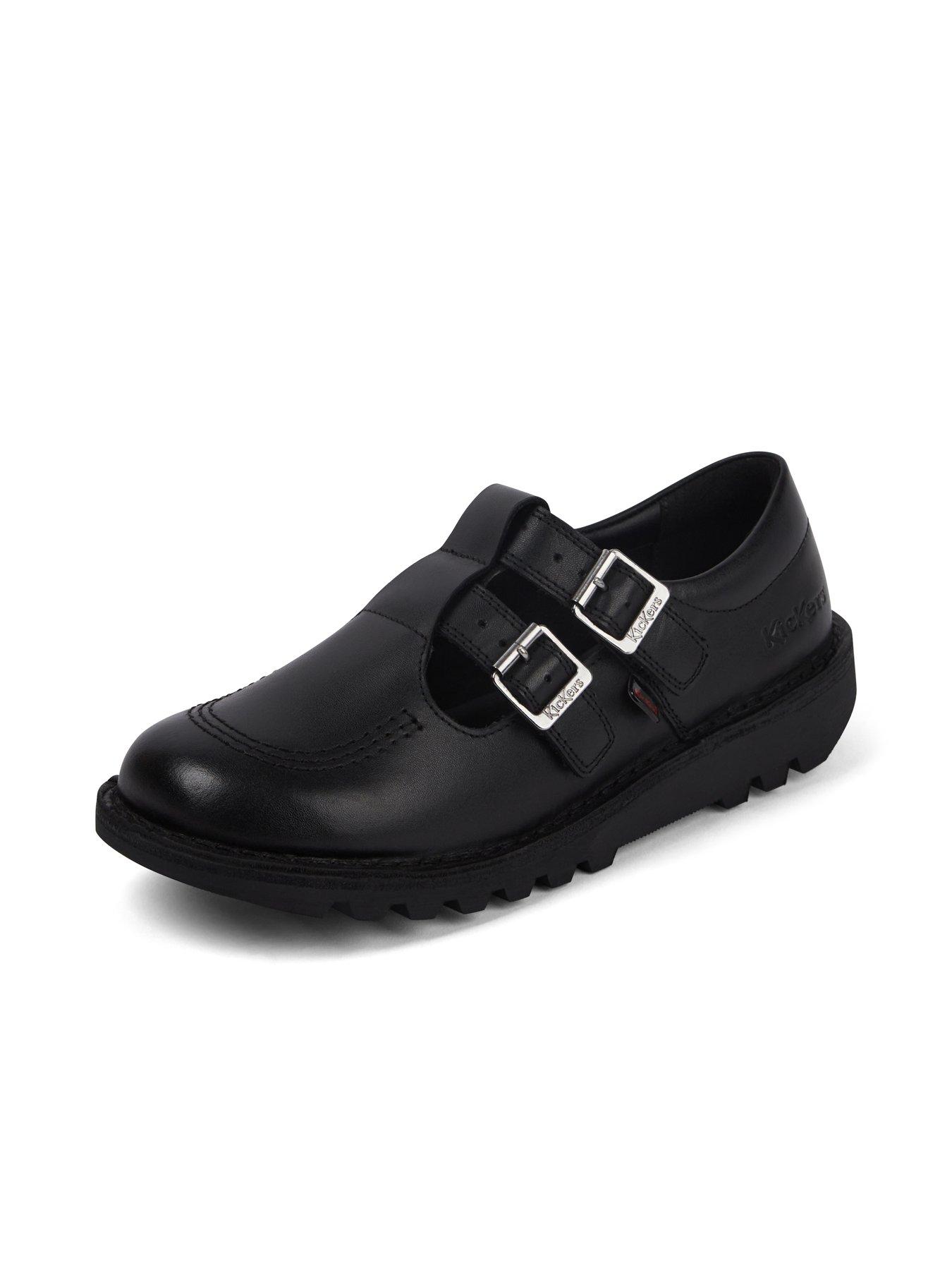 Kickers Kick T Double Leather Shoe - Black | Very