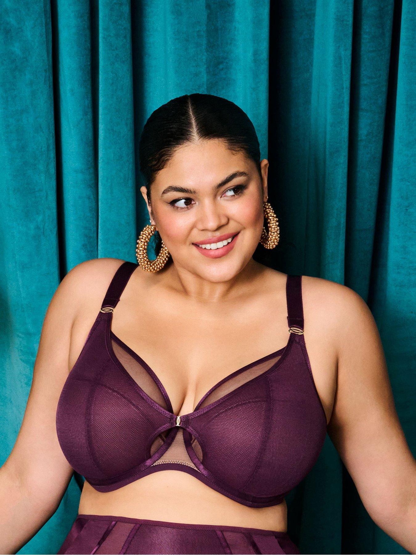 undefined Elomi Kintai Underwire Plunge Bra - Blackberry