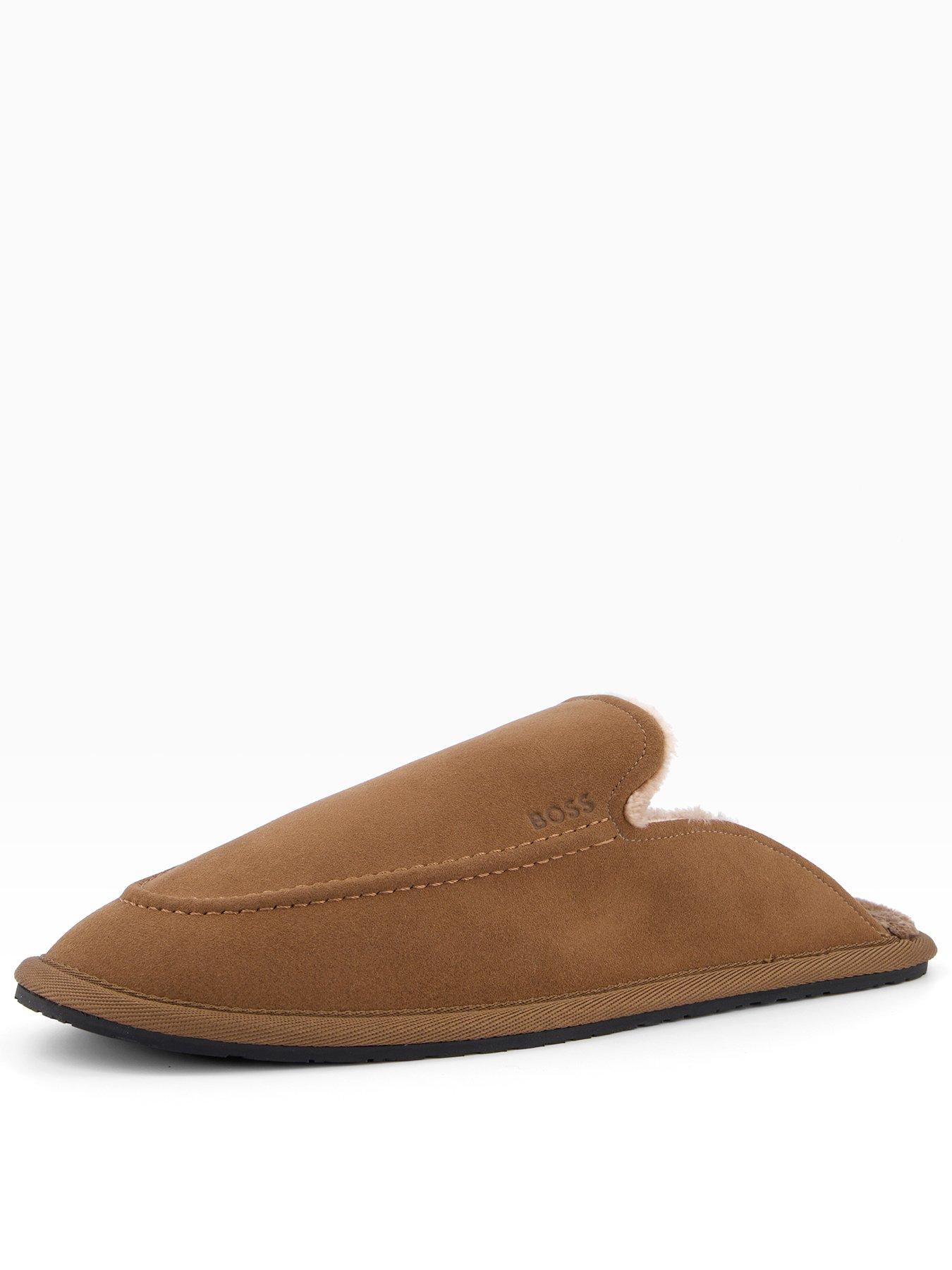 boss-home-faux-fur-lined-mule-slippers-brown