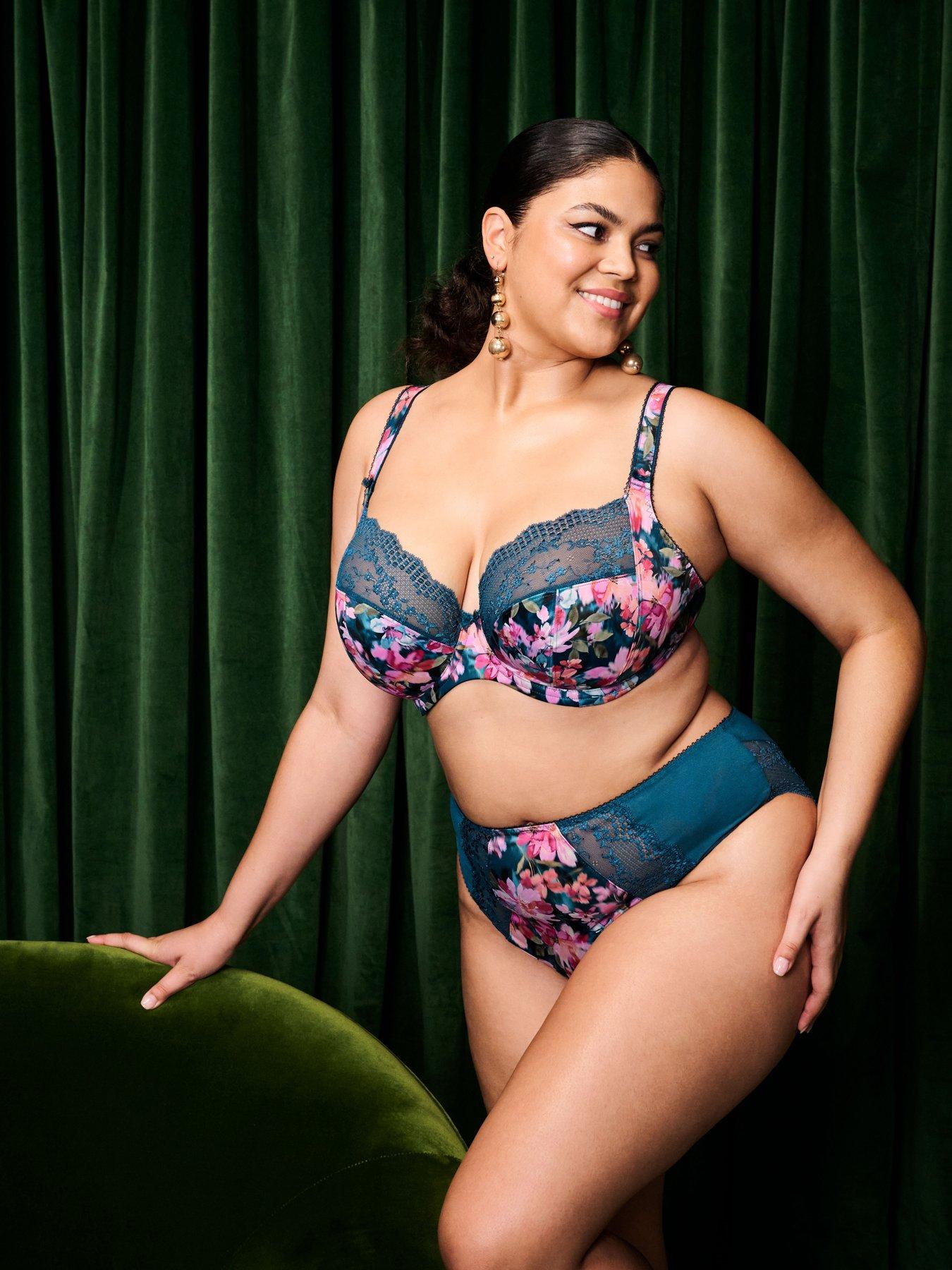 Elomi Lucie High Leg Brief - Teal Floral