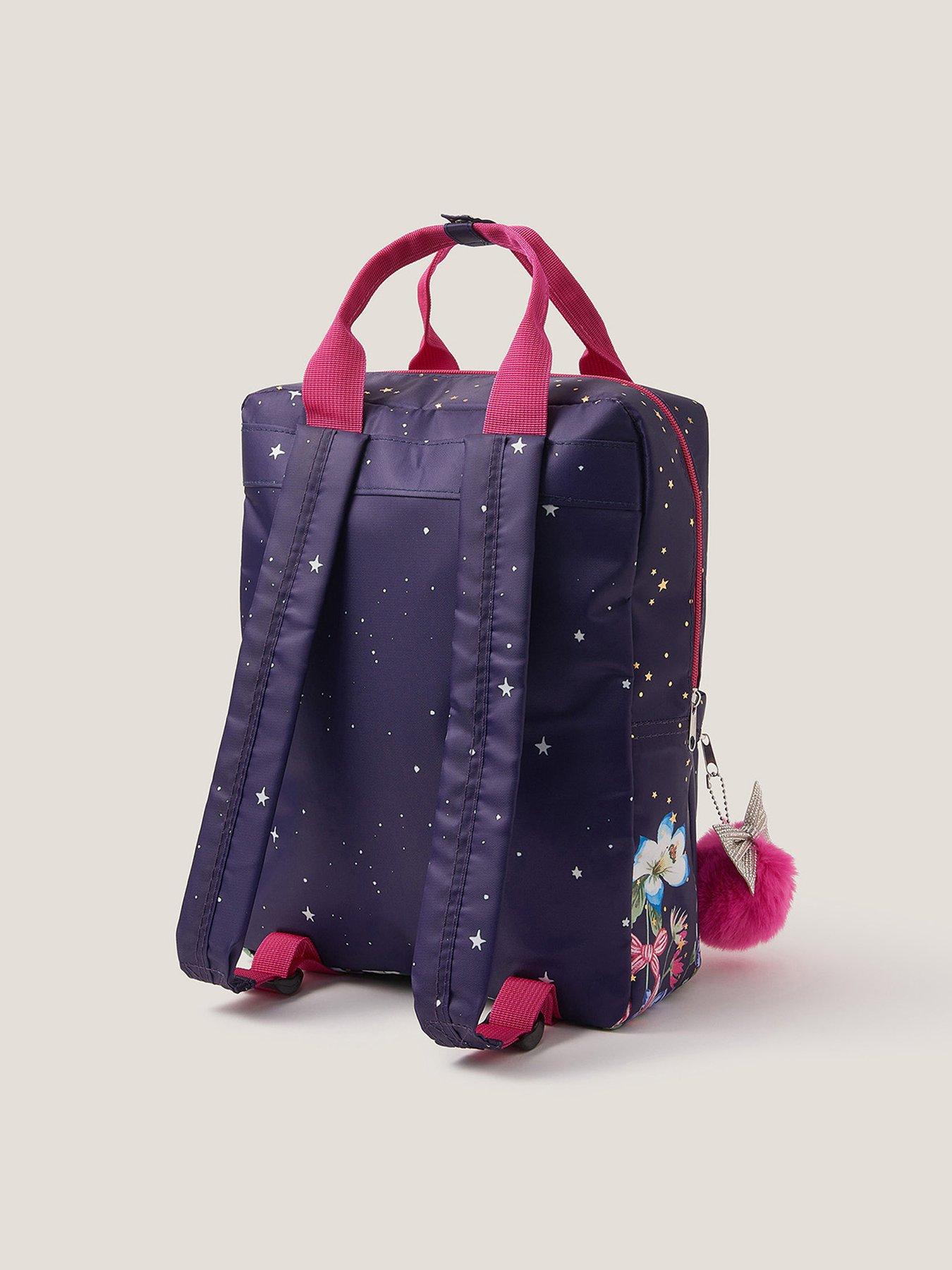 Image 2 of 4 of Monsoon Girls School Floral Backpack - Navy