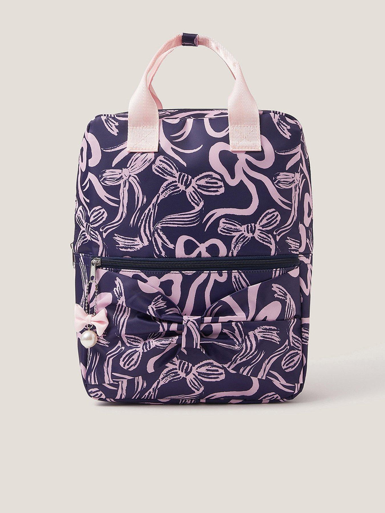 undefined Girls School Pretty Bow Backpack - Navy