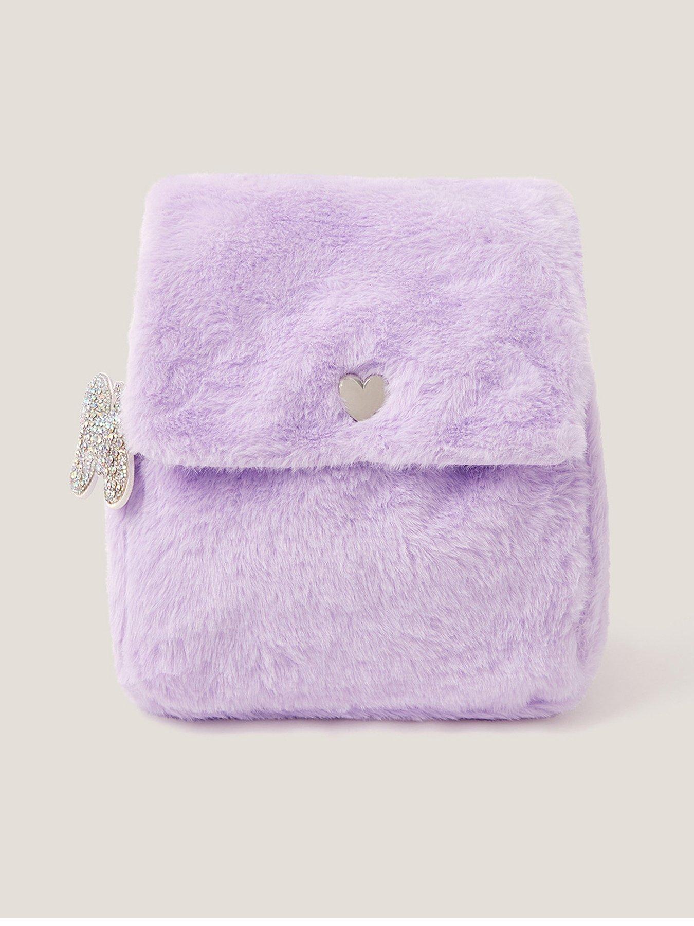 undefined Girls Fluffy Charm Backpack - Light Purple
