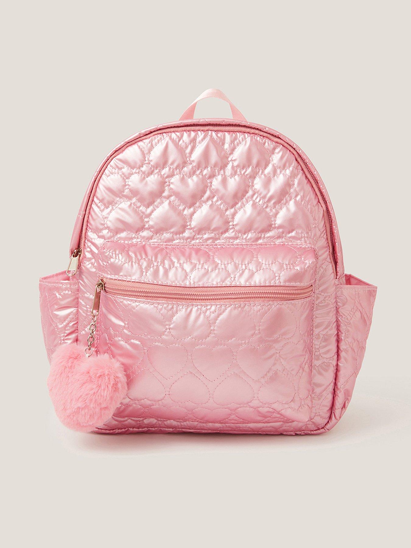 undefined Girls Heart Quilted Backpack - Pink