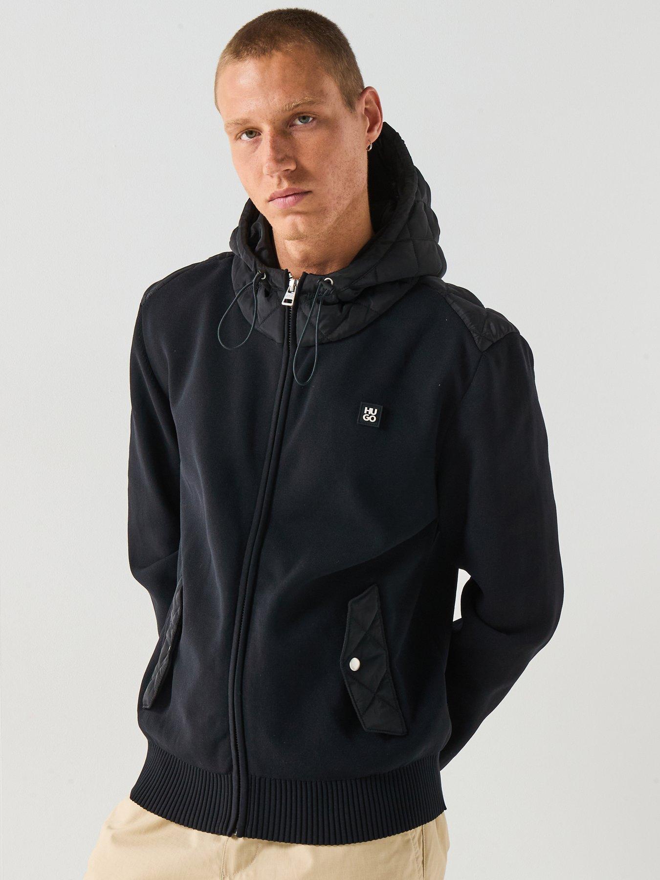 undefined Sylon Regular Fit Hybrid Zip Knitted Jumper - Black