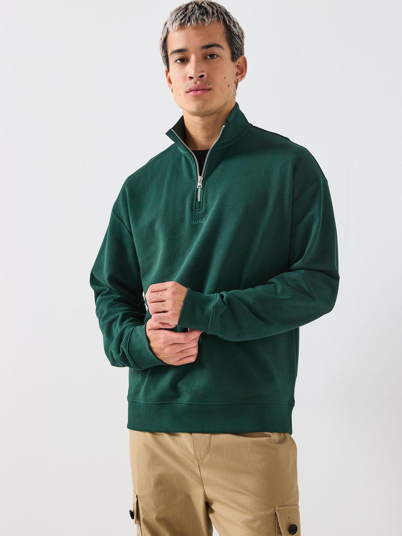 HUGO Durty244 Relaxed Fit 1/4 Zip Sweat - Green